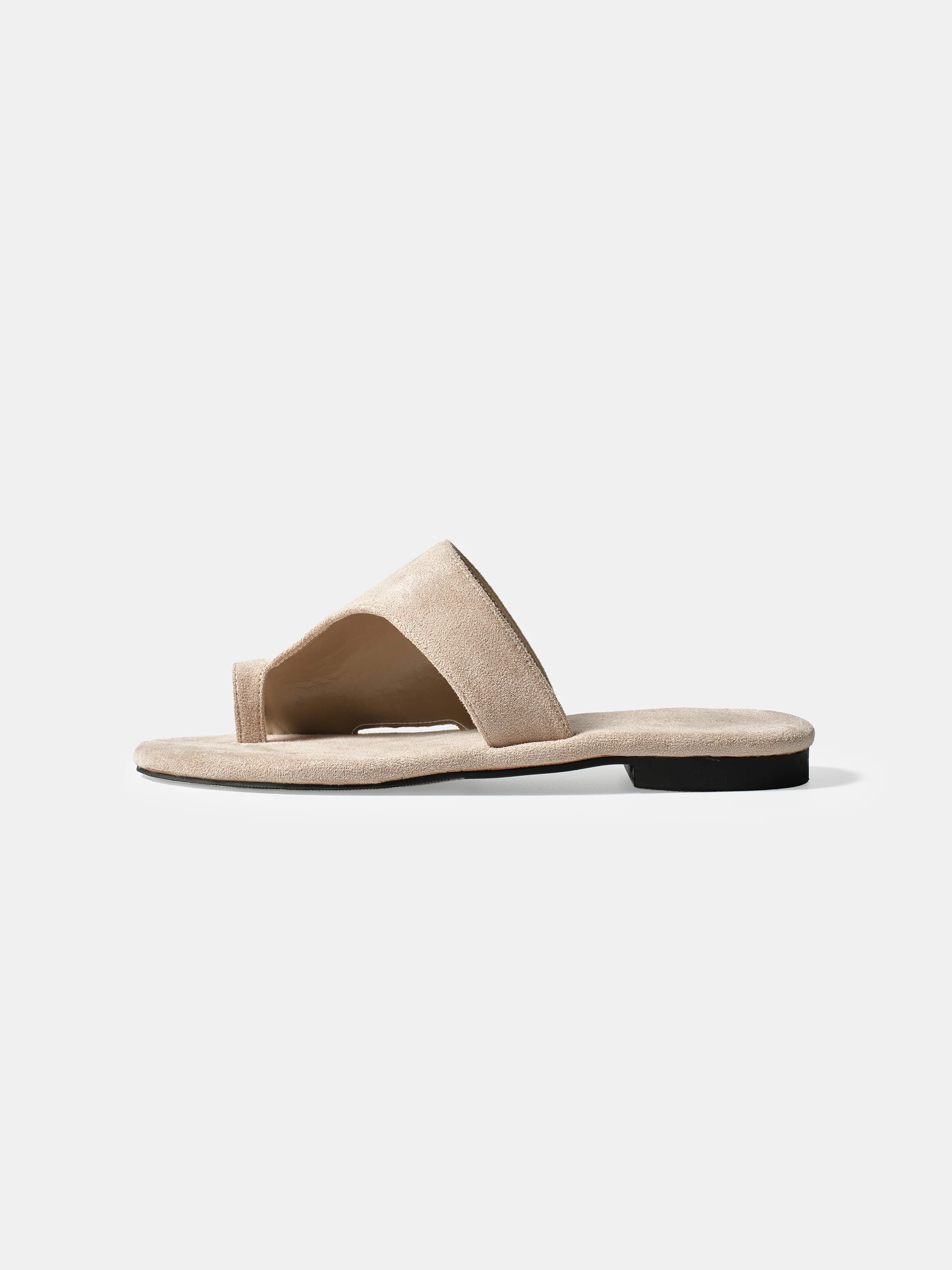 Suede Toe-Loop Sandals, Pink - Image 3
