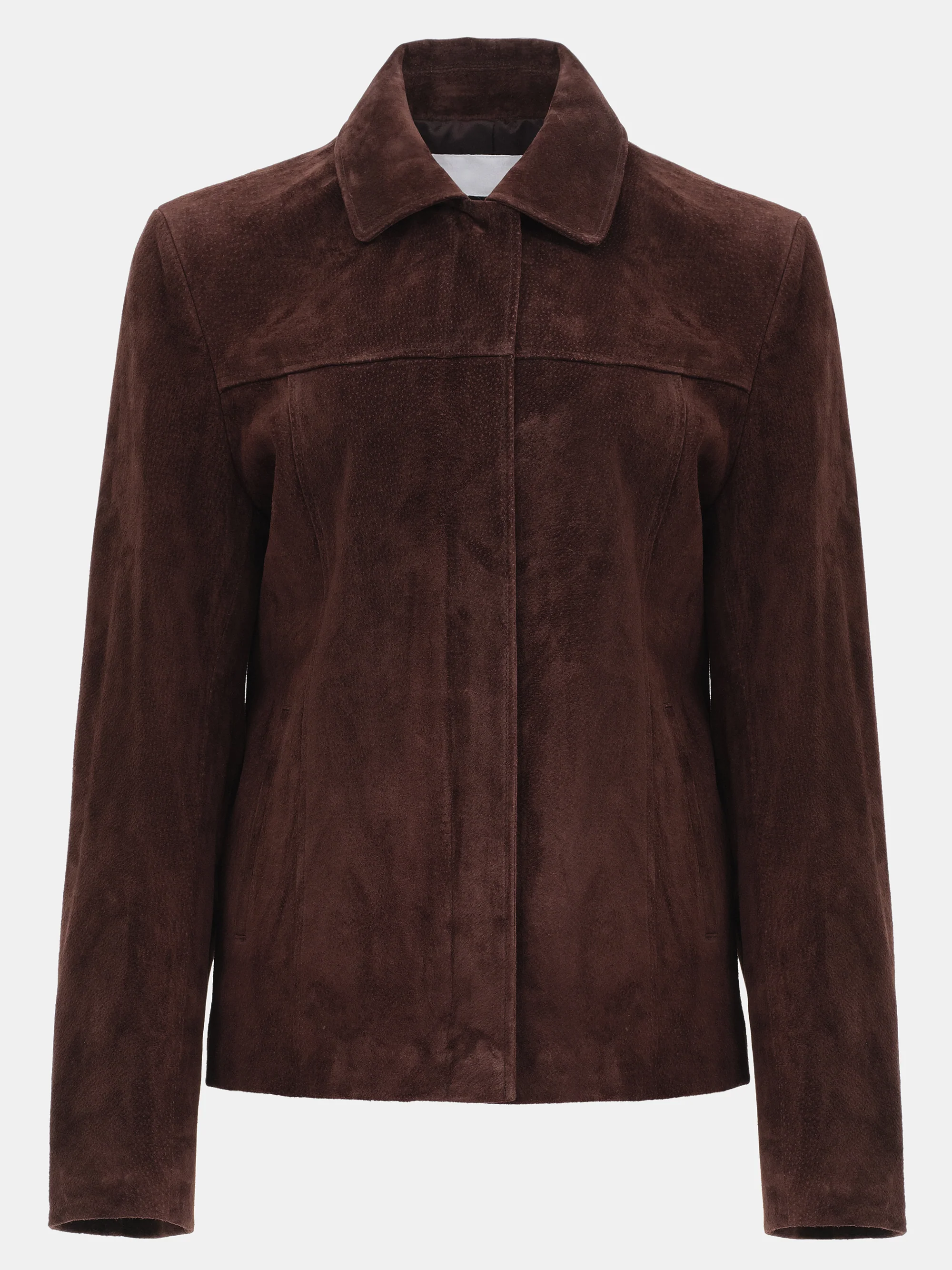 Suede Trucker Jacket, Dark Brown - Image 5