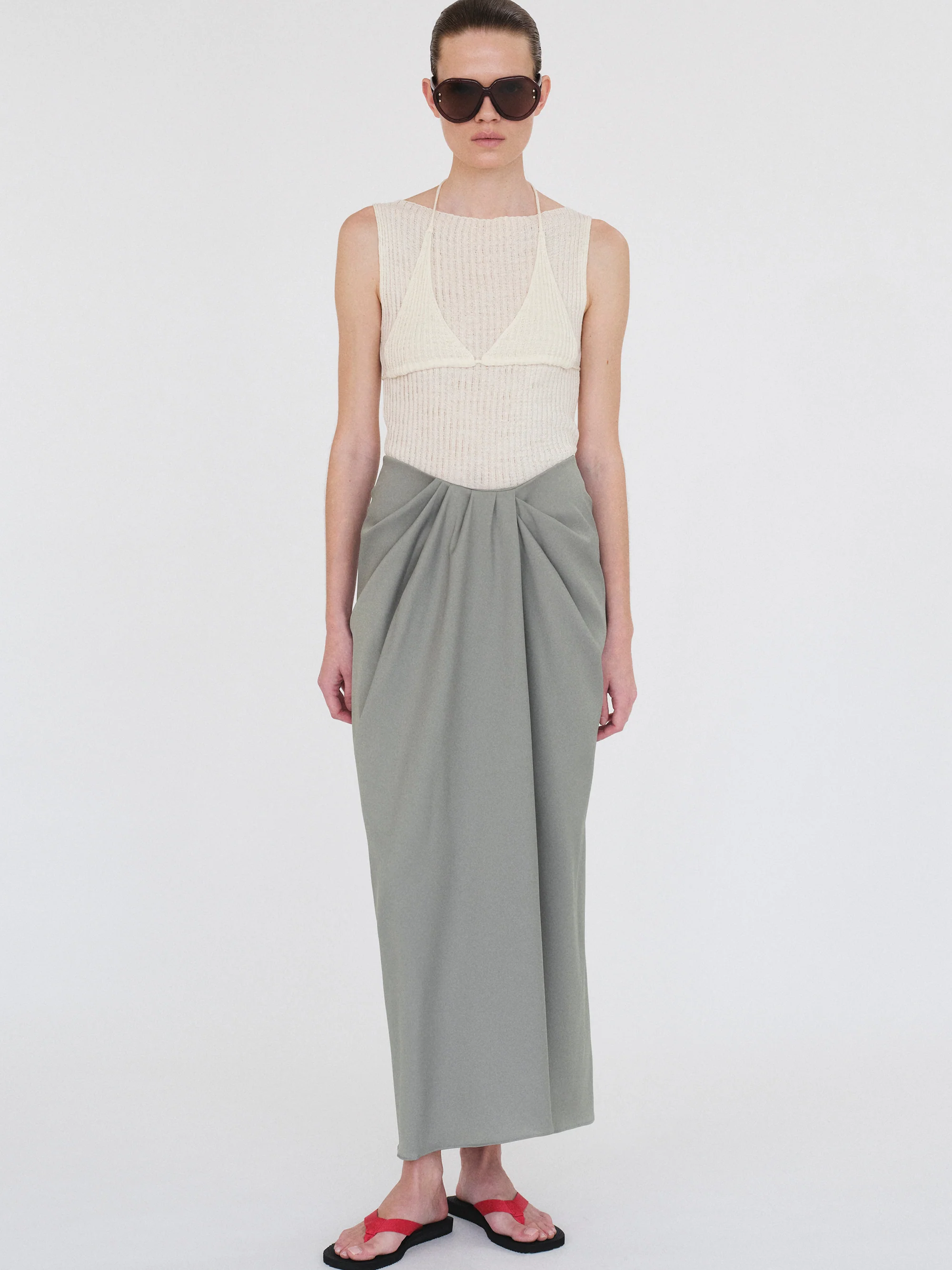 Tahoe Center-Drape Skirt, Graphite - Image 3