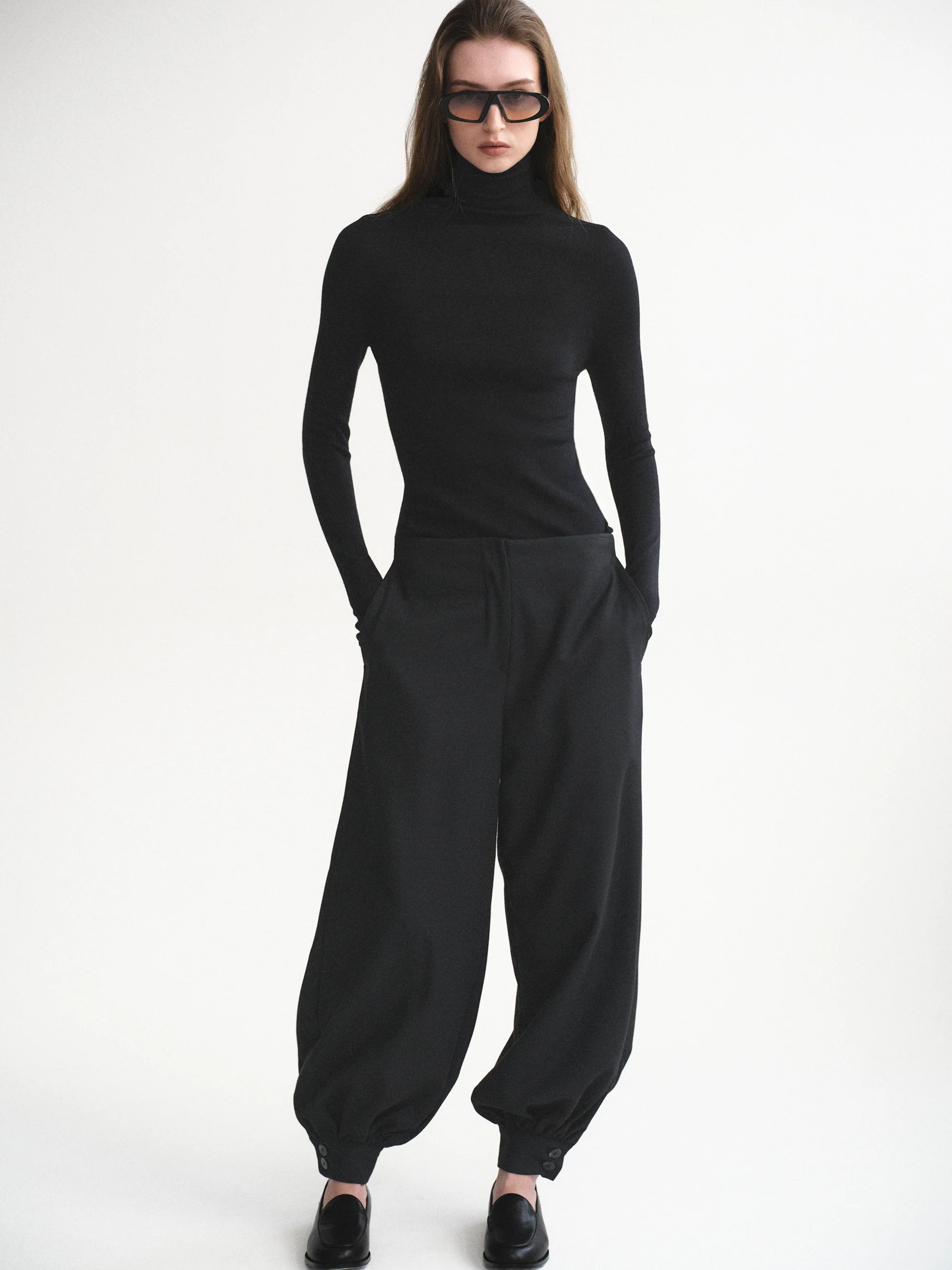 Tailored Balloon Pants, Black - Image 3