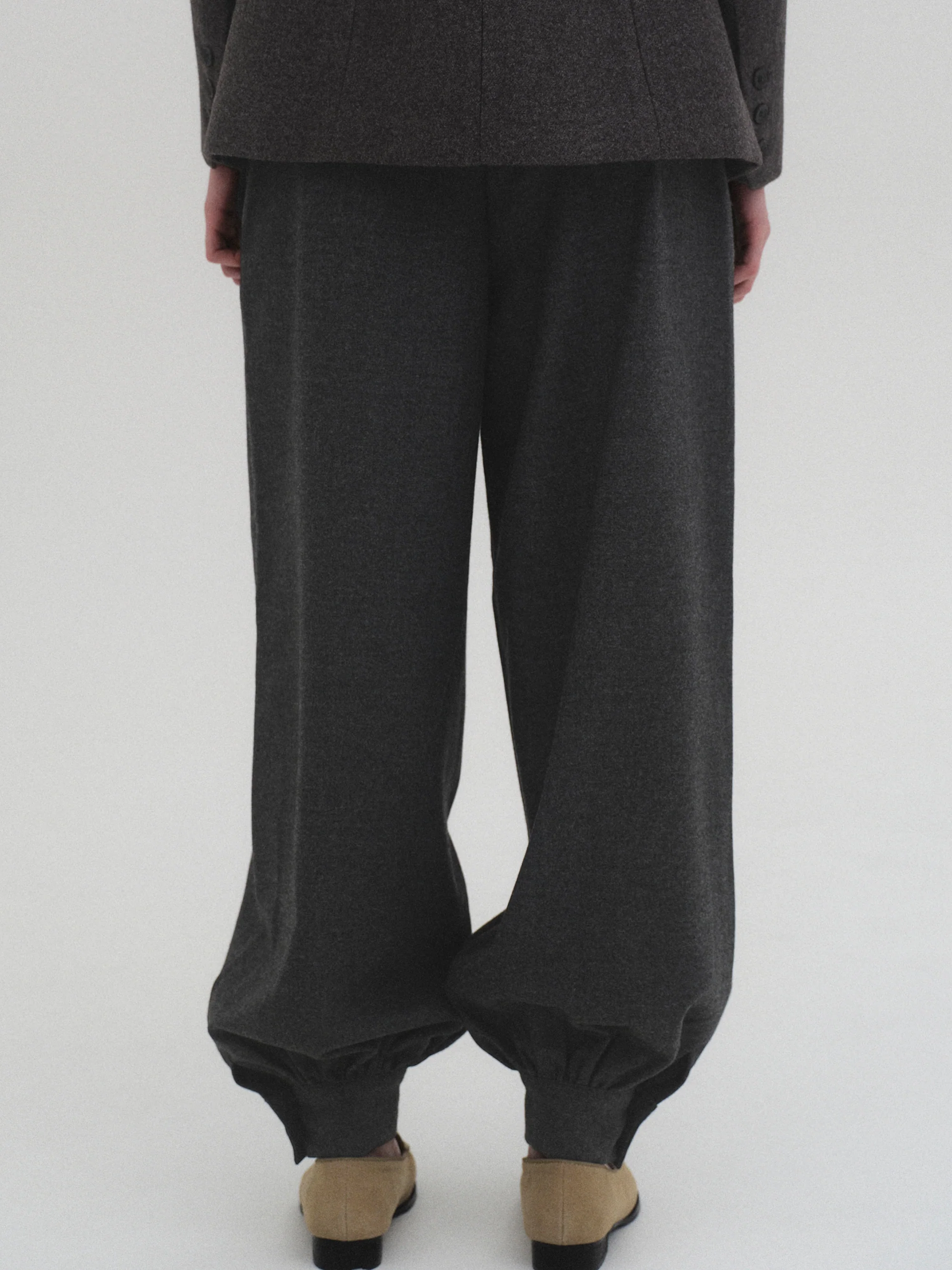 Tailored Balloon Pants, Charcoal - Image 4