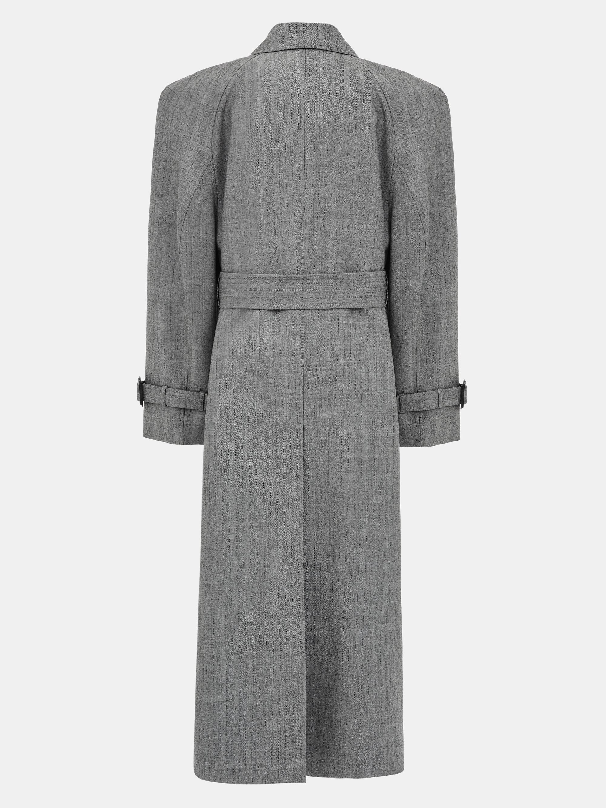 Tailored Belted Overcoat, Grey - Image 8