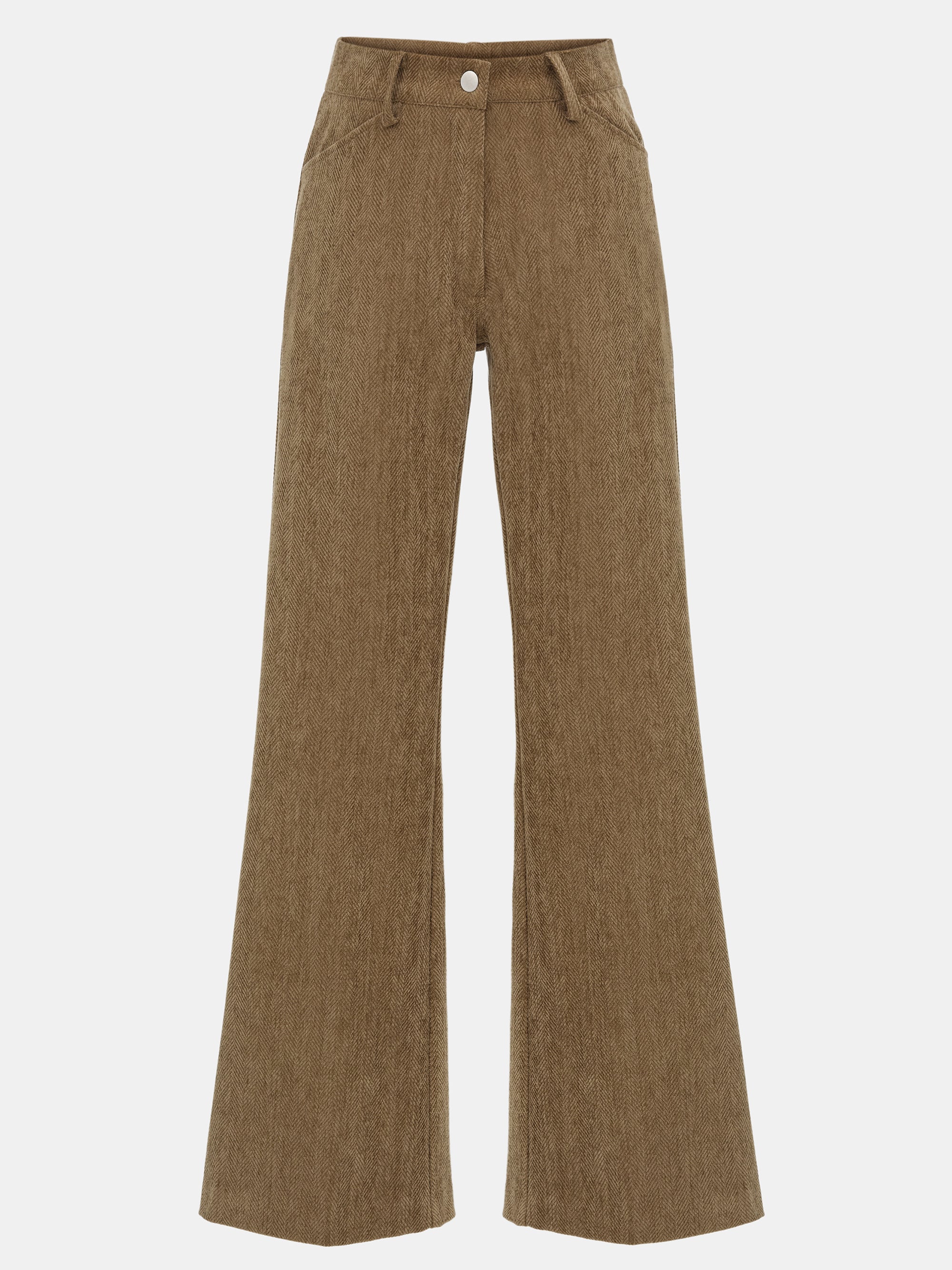 Tailored Corduroy Velvet Pants, Brown - Image 5