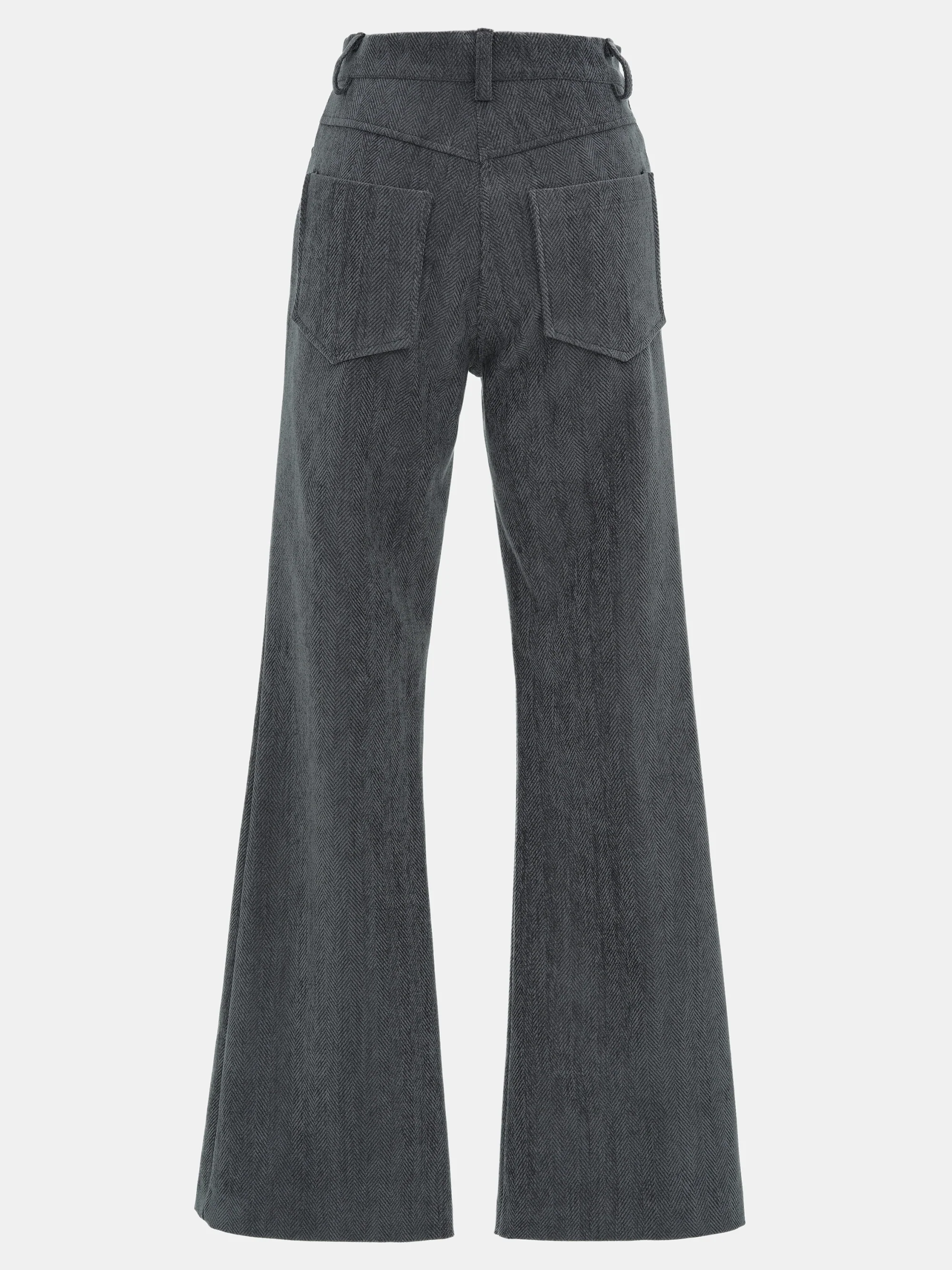 Tailored Corduroy Velvet Pants, Charcoal - Image 6