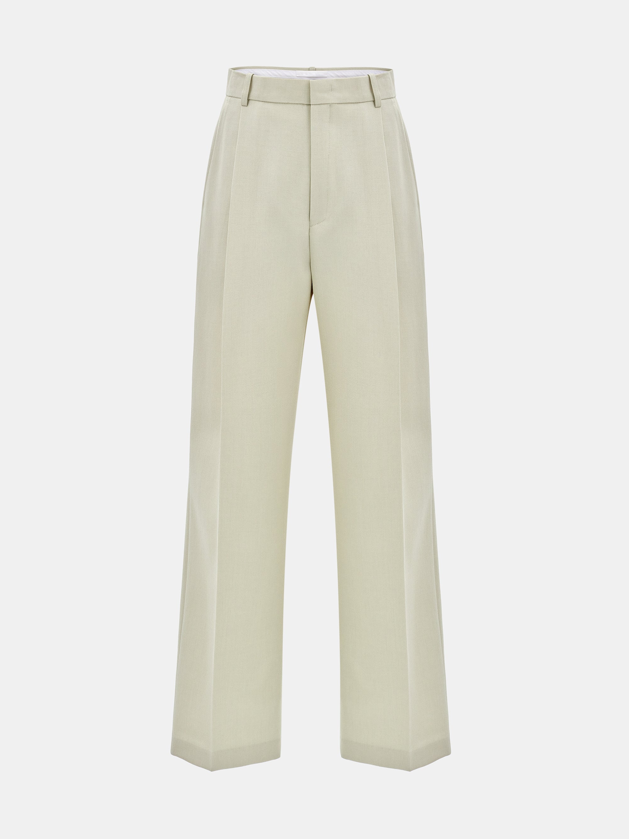 Tailored Single-Pleat Trousers, Beige - Image 5