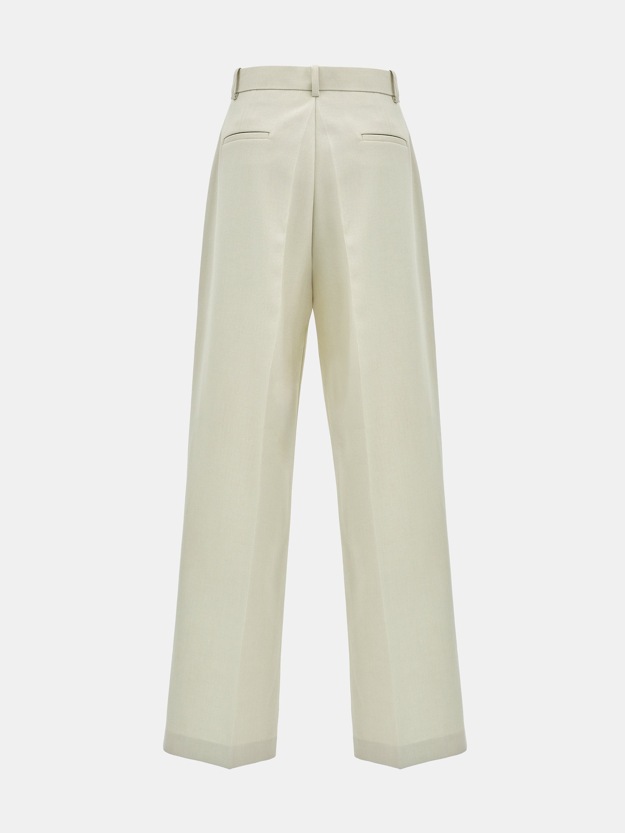 Tailored Single-Pleat Trousers, Beige - Image 6