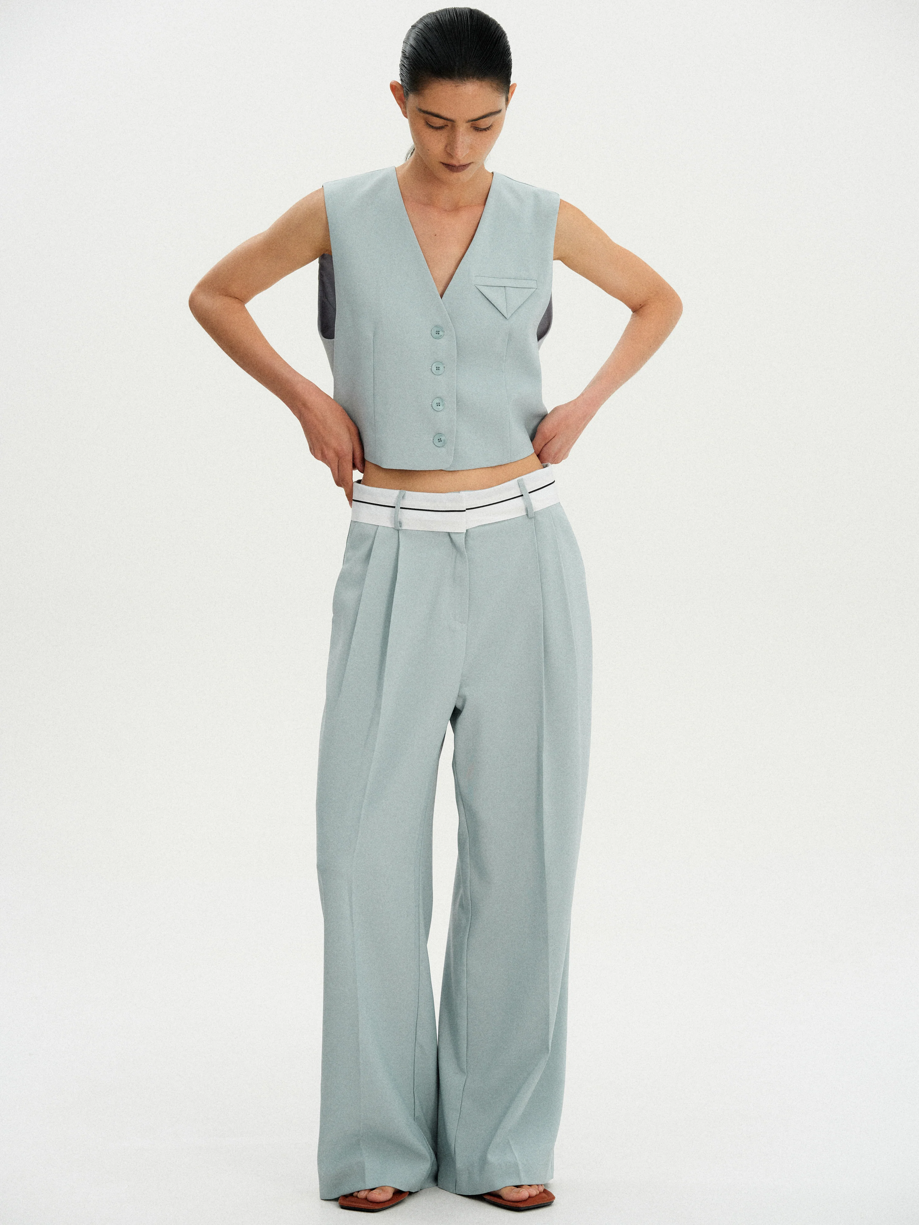 Tailored Suit Vest, Seafoam - Image 5