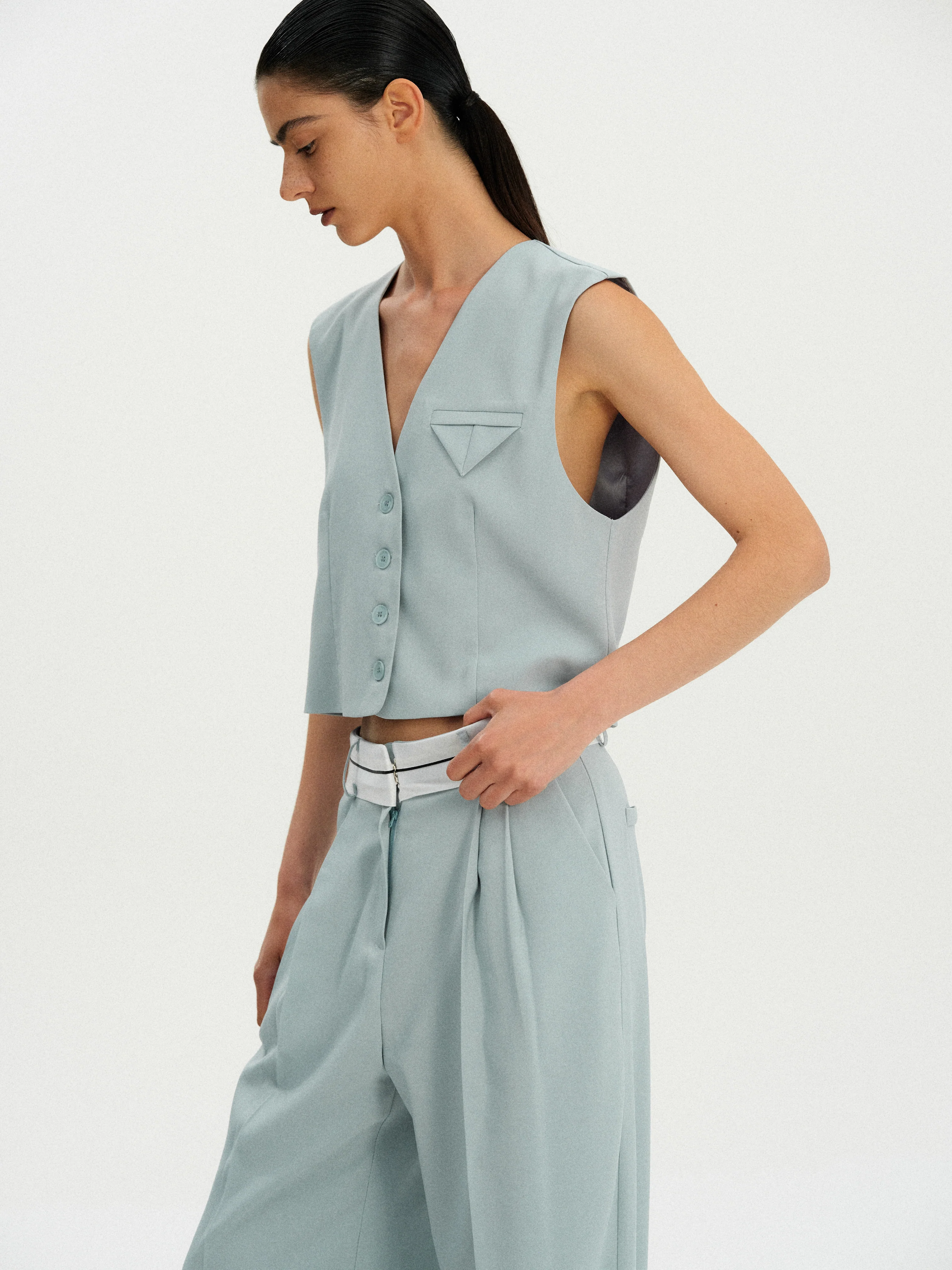 Tailored Suit Vest, Seafoam - Image 6