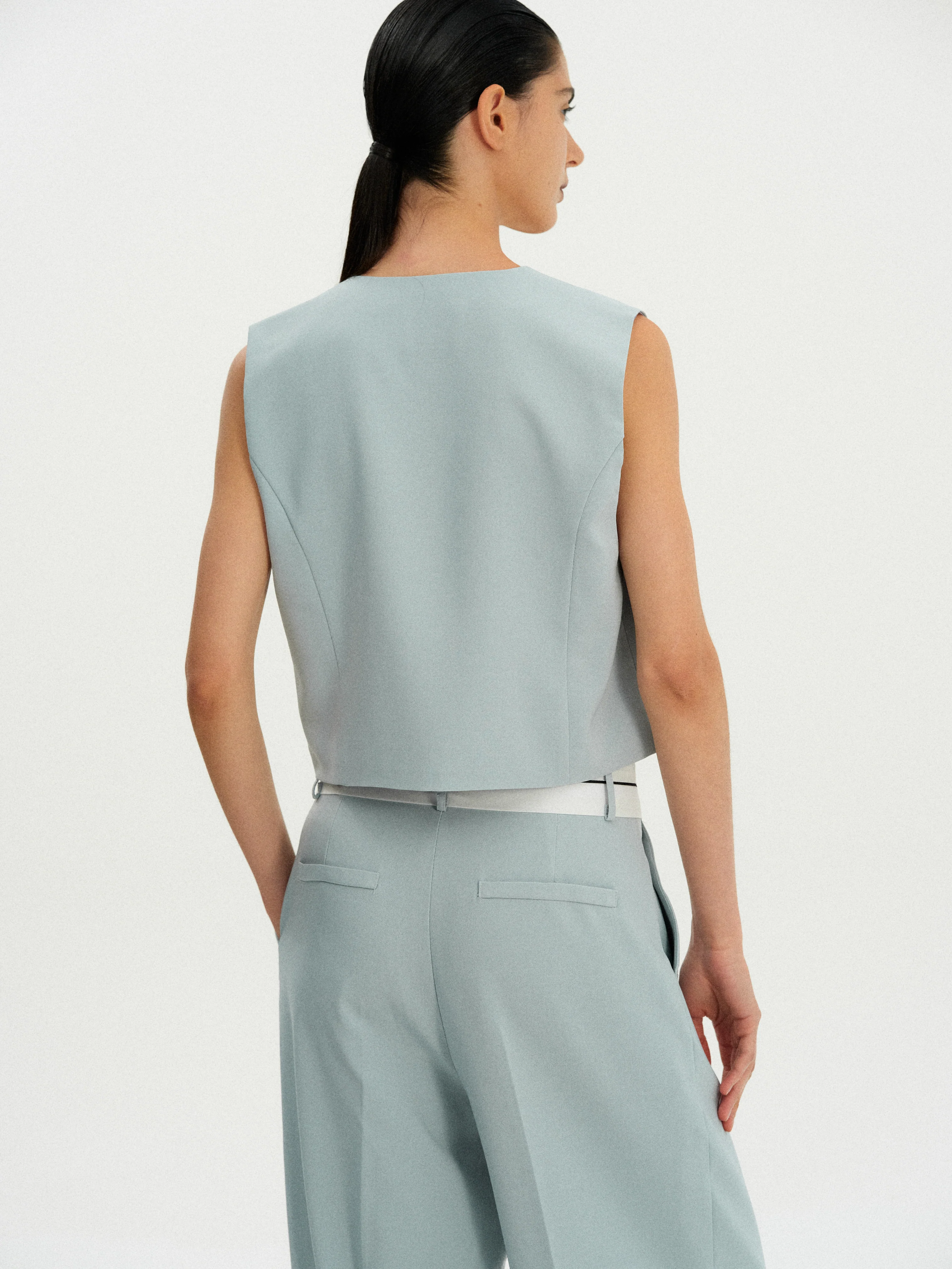 Tailored Suit Vest, Seafoam - Image 7