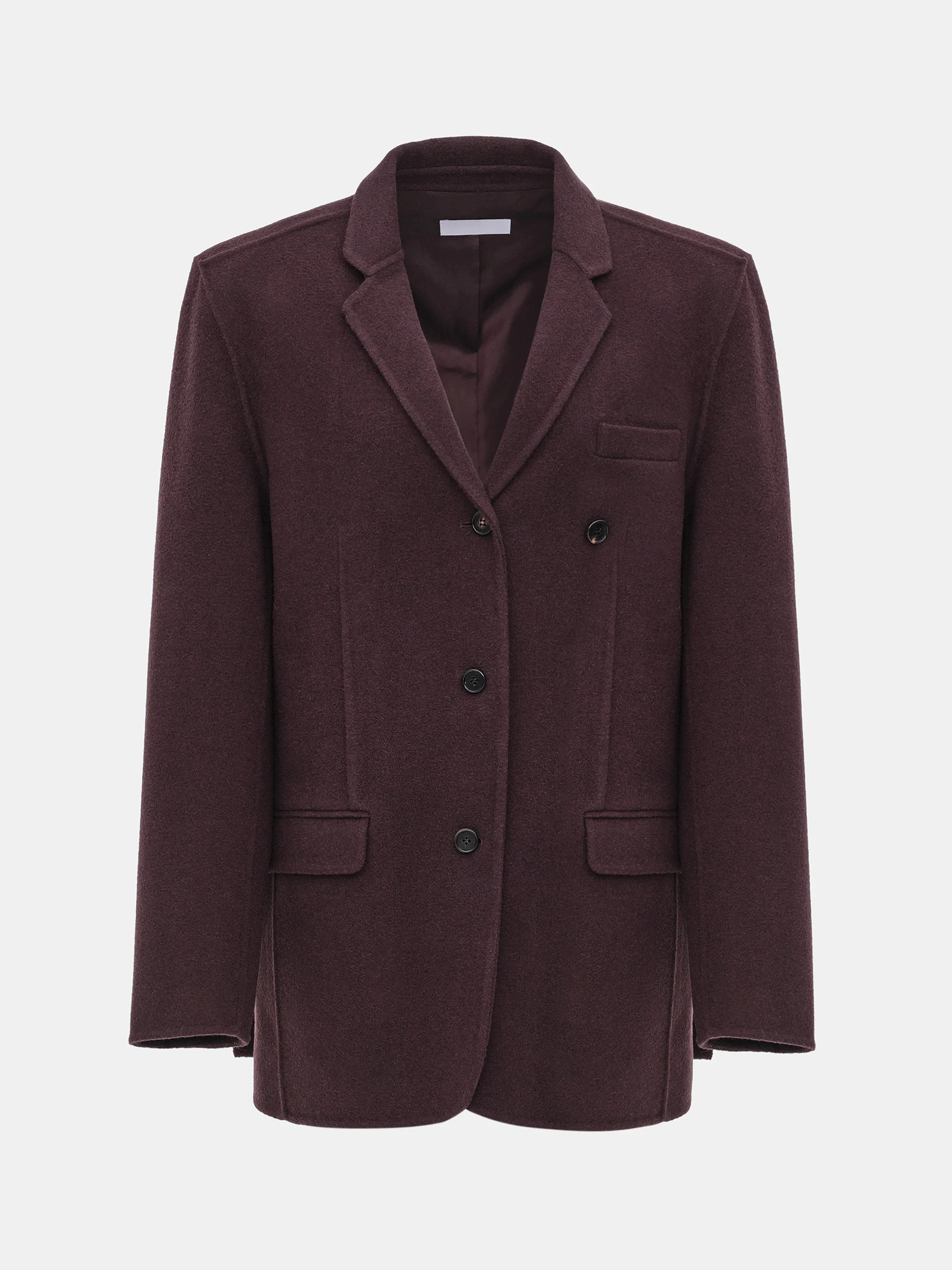 Tailored Wool Blazer, Wine - Image 5