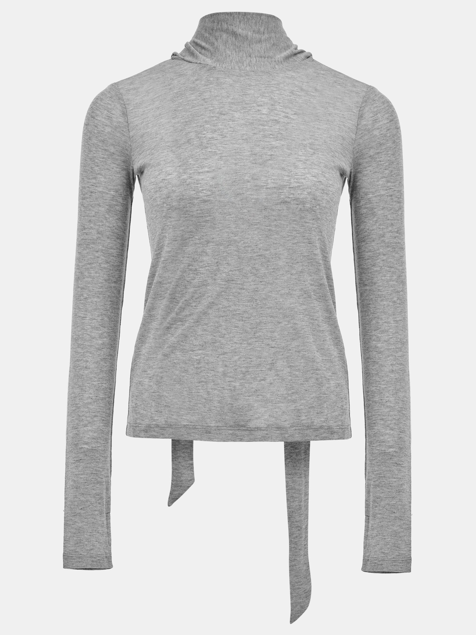 Tencel-Blend Tie Tee, Grey - Image 3