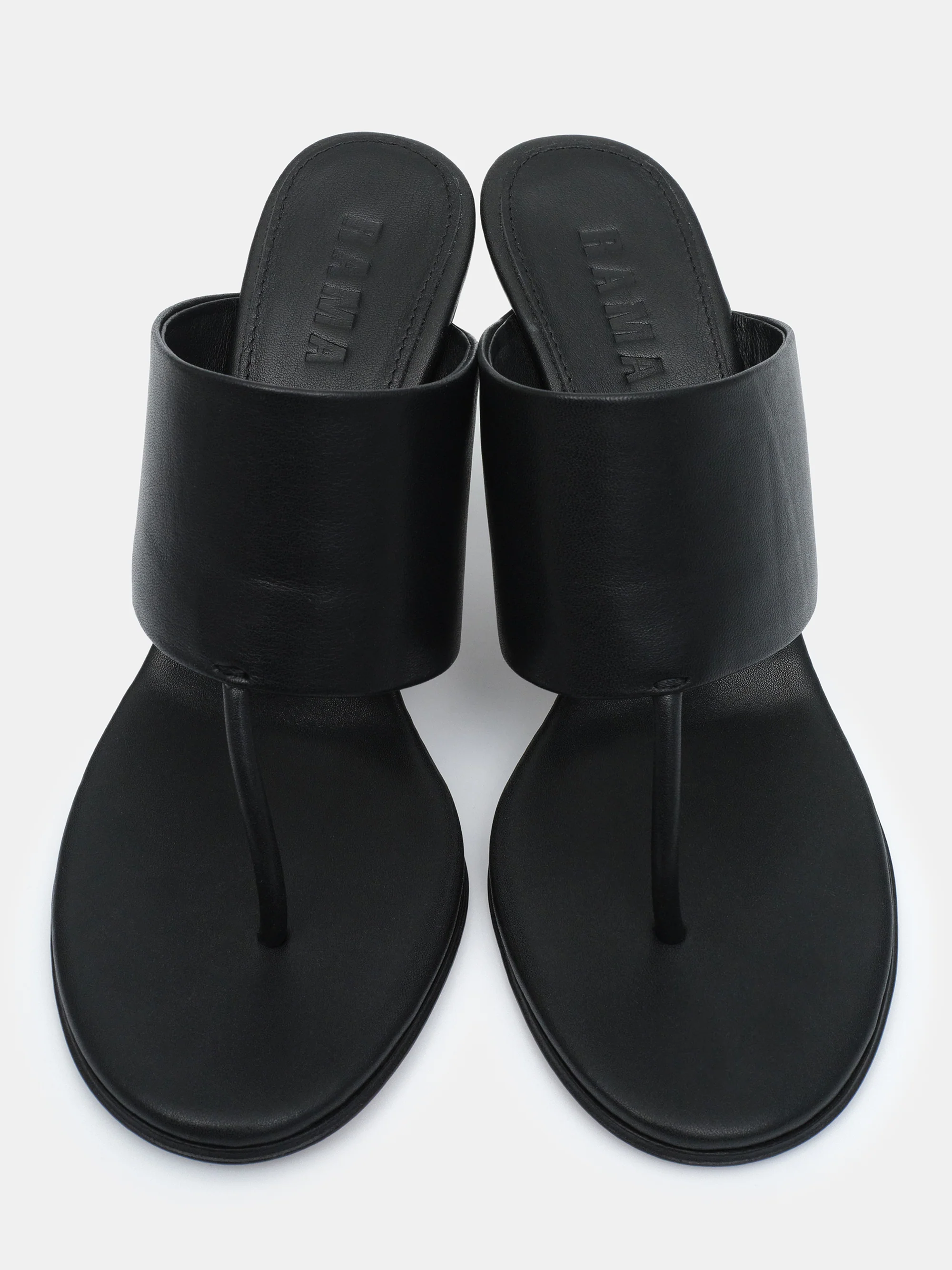 Thong Heeled Mules, Black - Image 2