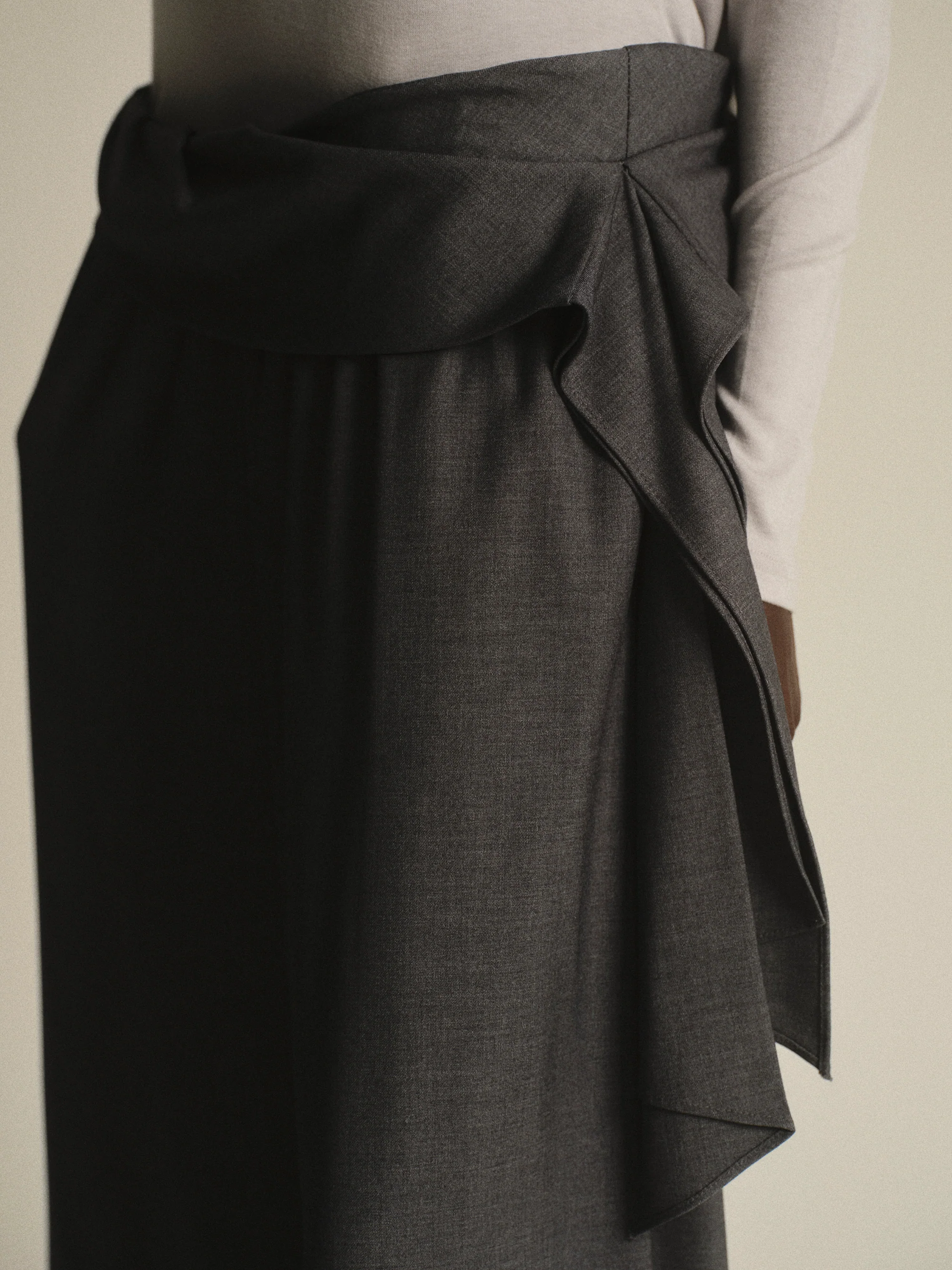 Tie-Waist Trousers, Grey - Image 2