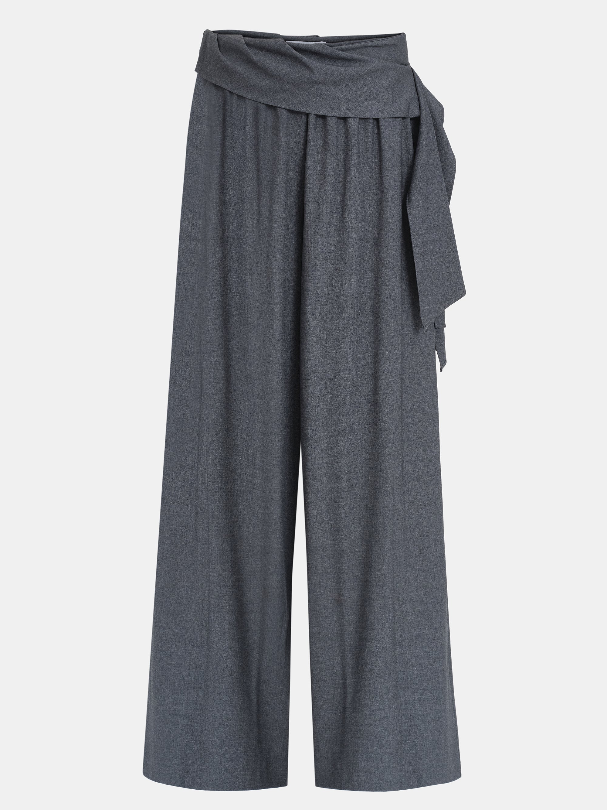 Tie-Waist Trousers, Grey - Image 6