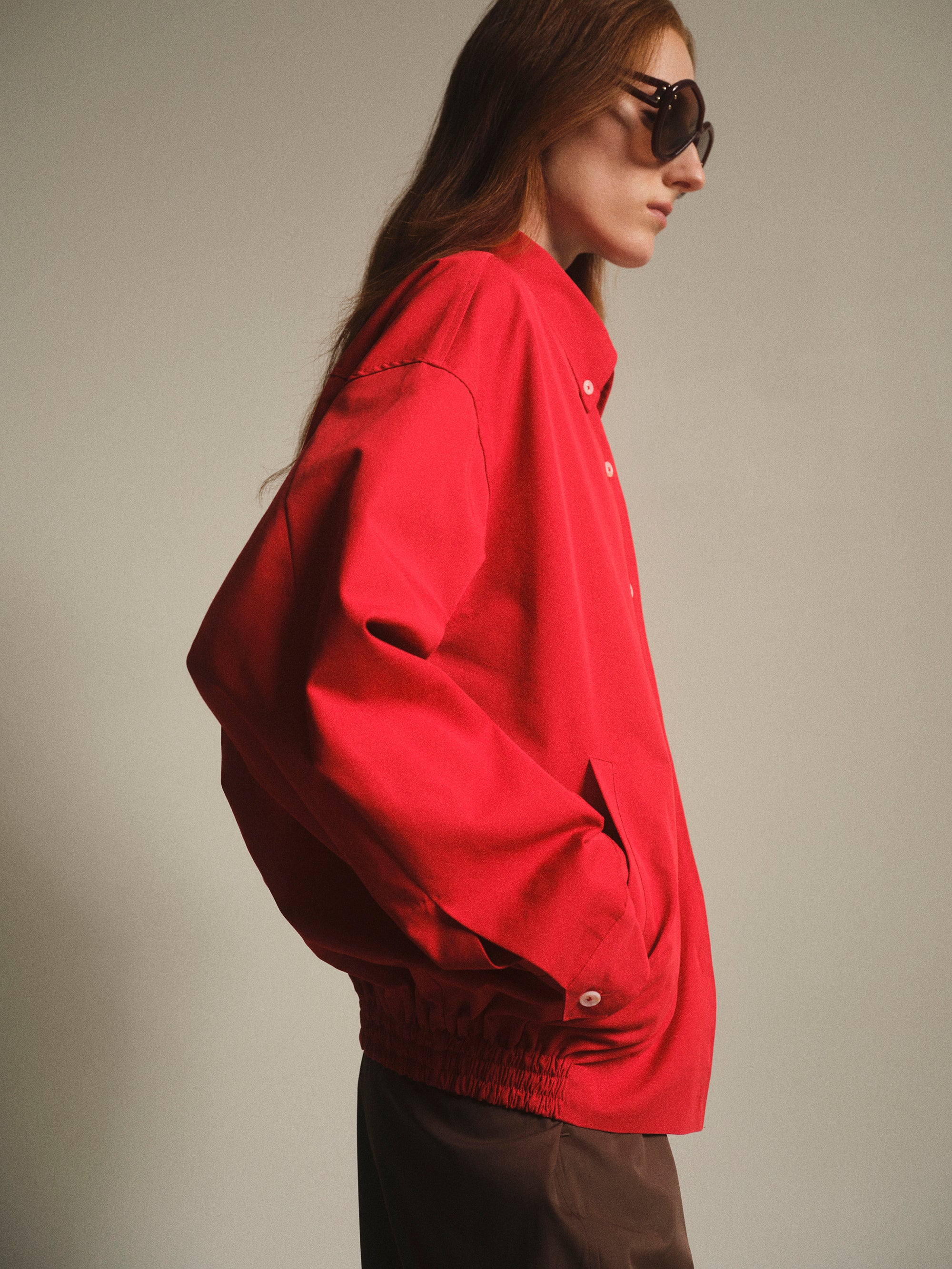 Tori Shirt Blouson Jacket, Red - Image 3