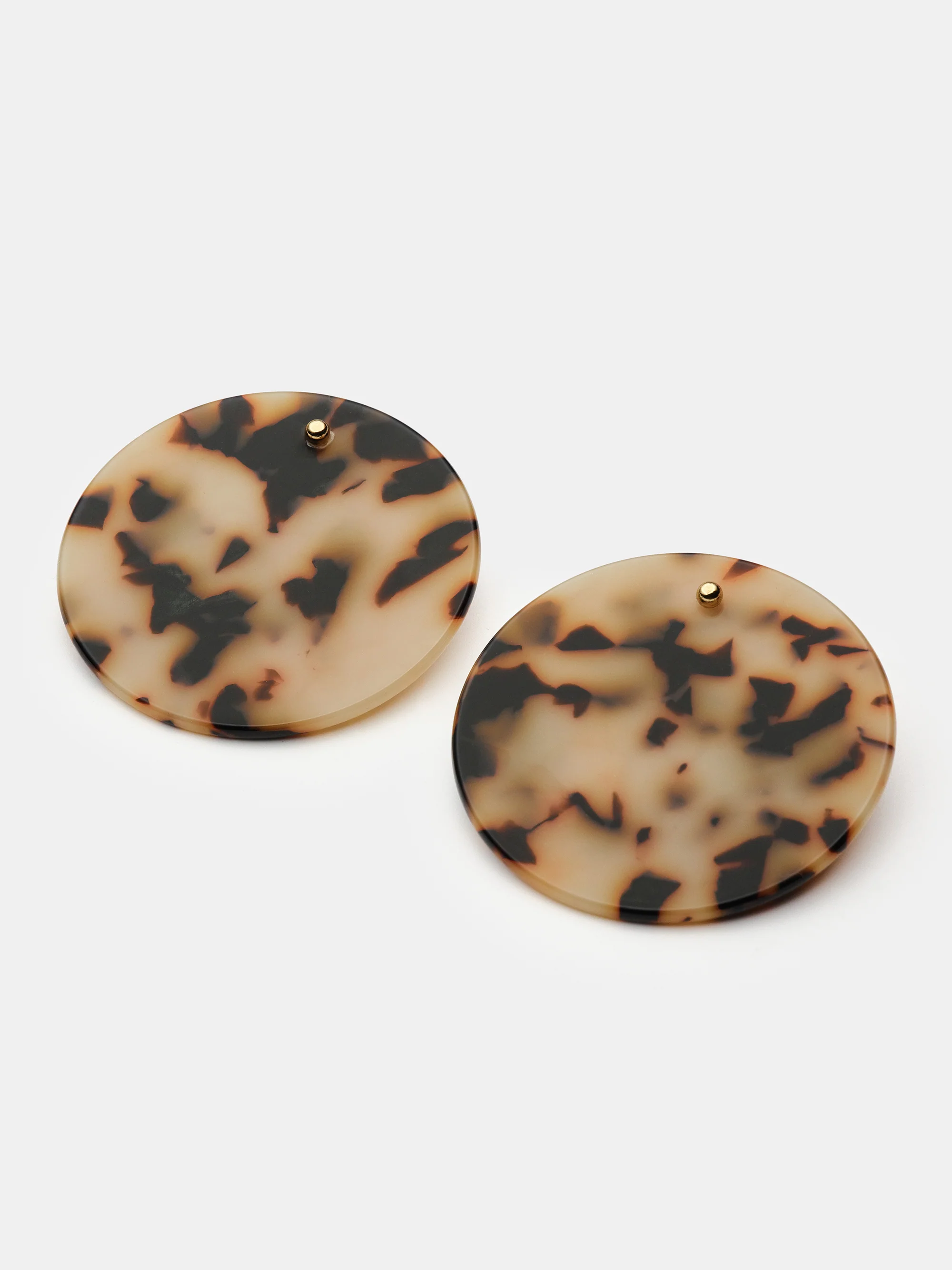 Tortoiseshell Stud Earrings, Brown