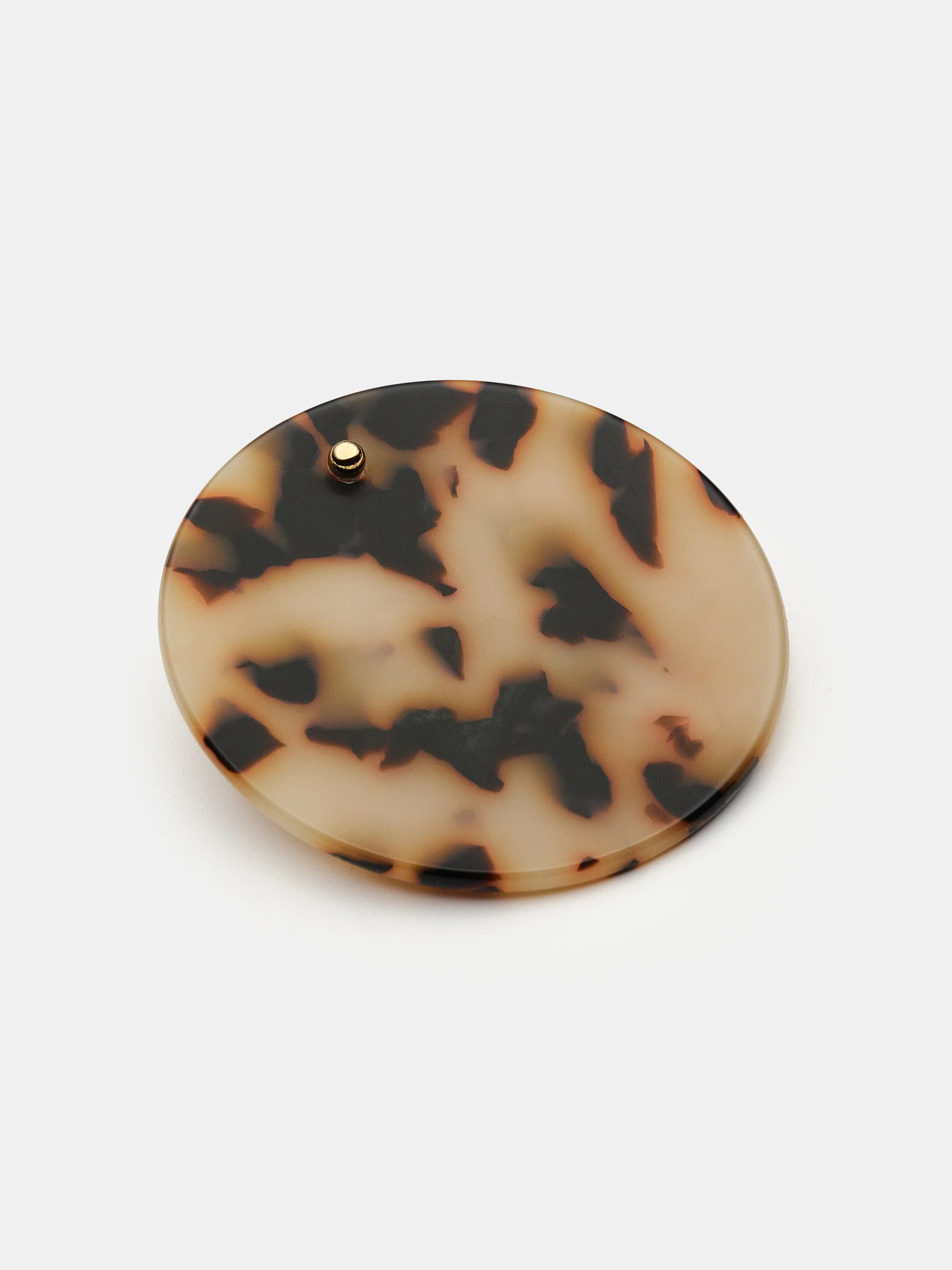Tortoiseshell Stud Earrings, Brown - Image 3