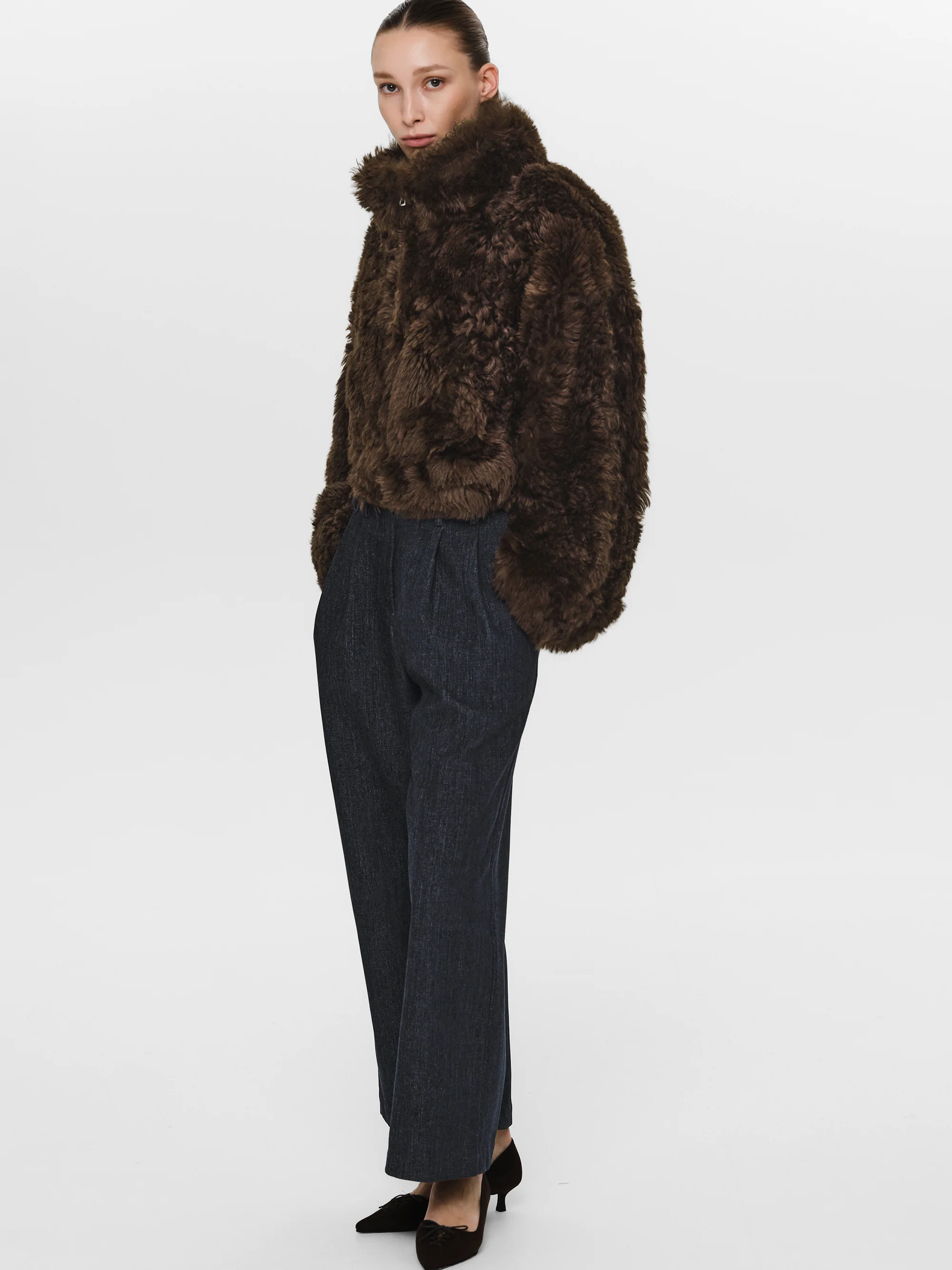 Toscana Fur Jacket, Chocolate - Image 2