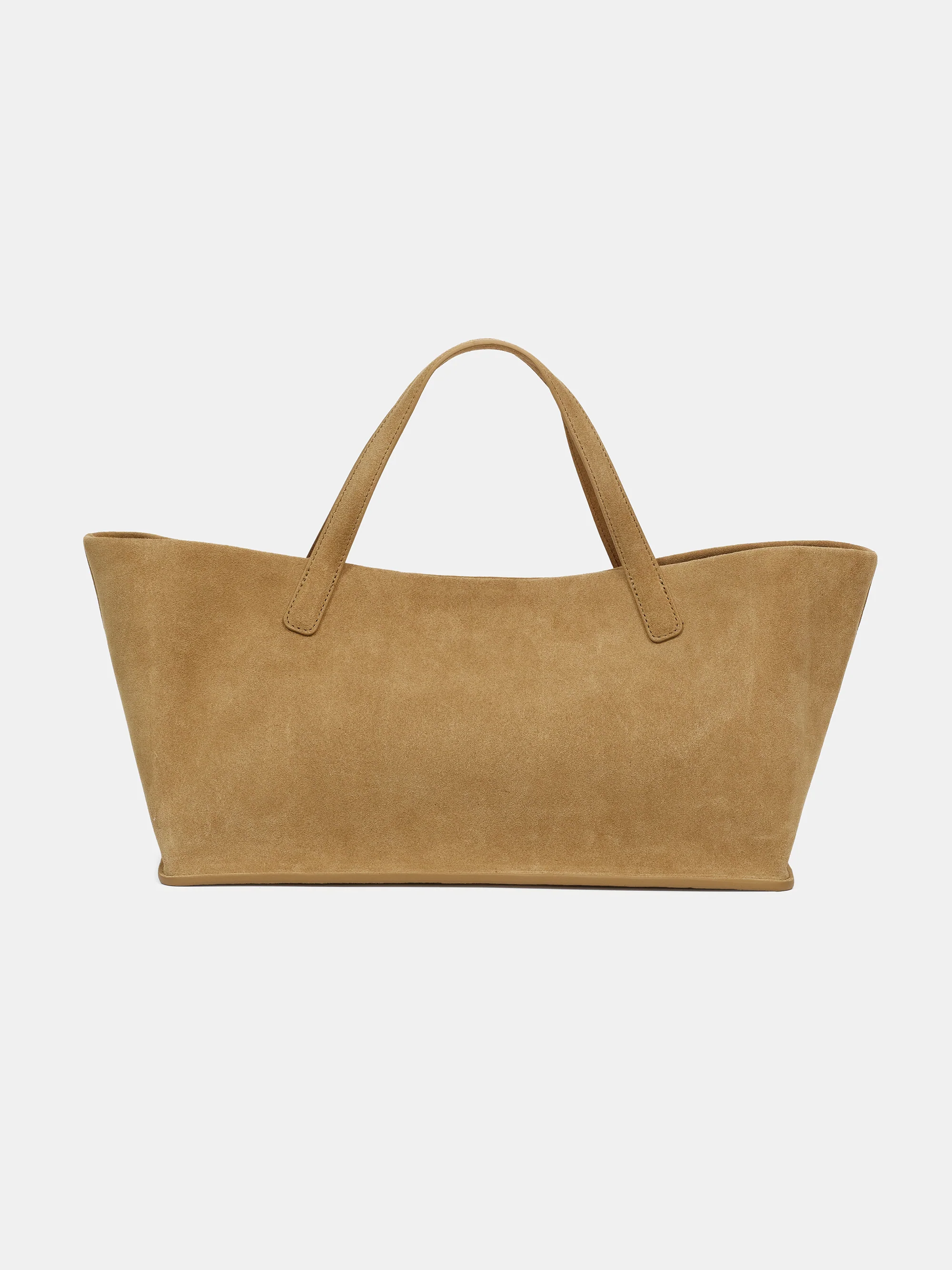 Trapeze Suede Tote, Tan - Image 4