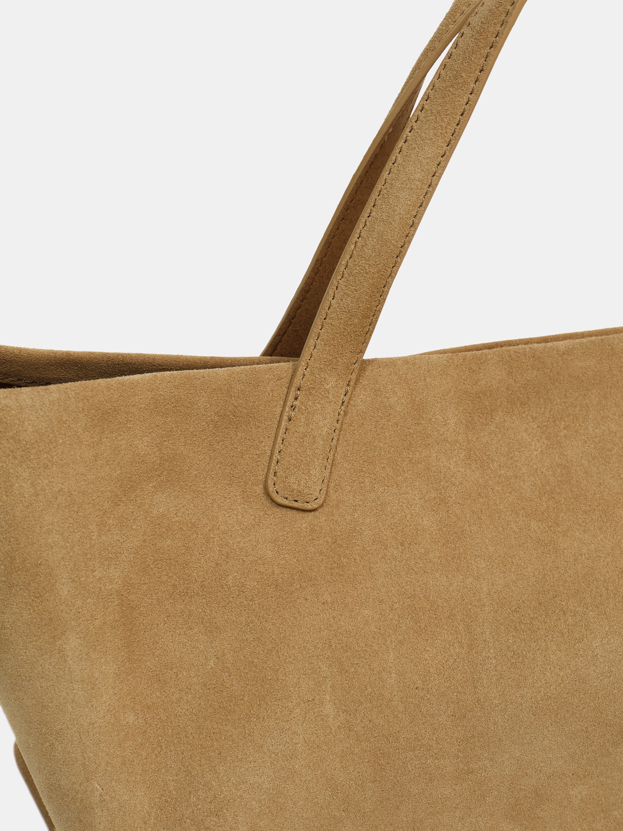 Trapeze Suede Tote, Tan - Image 6