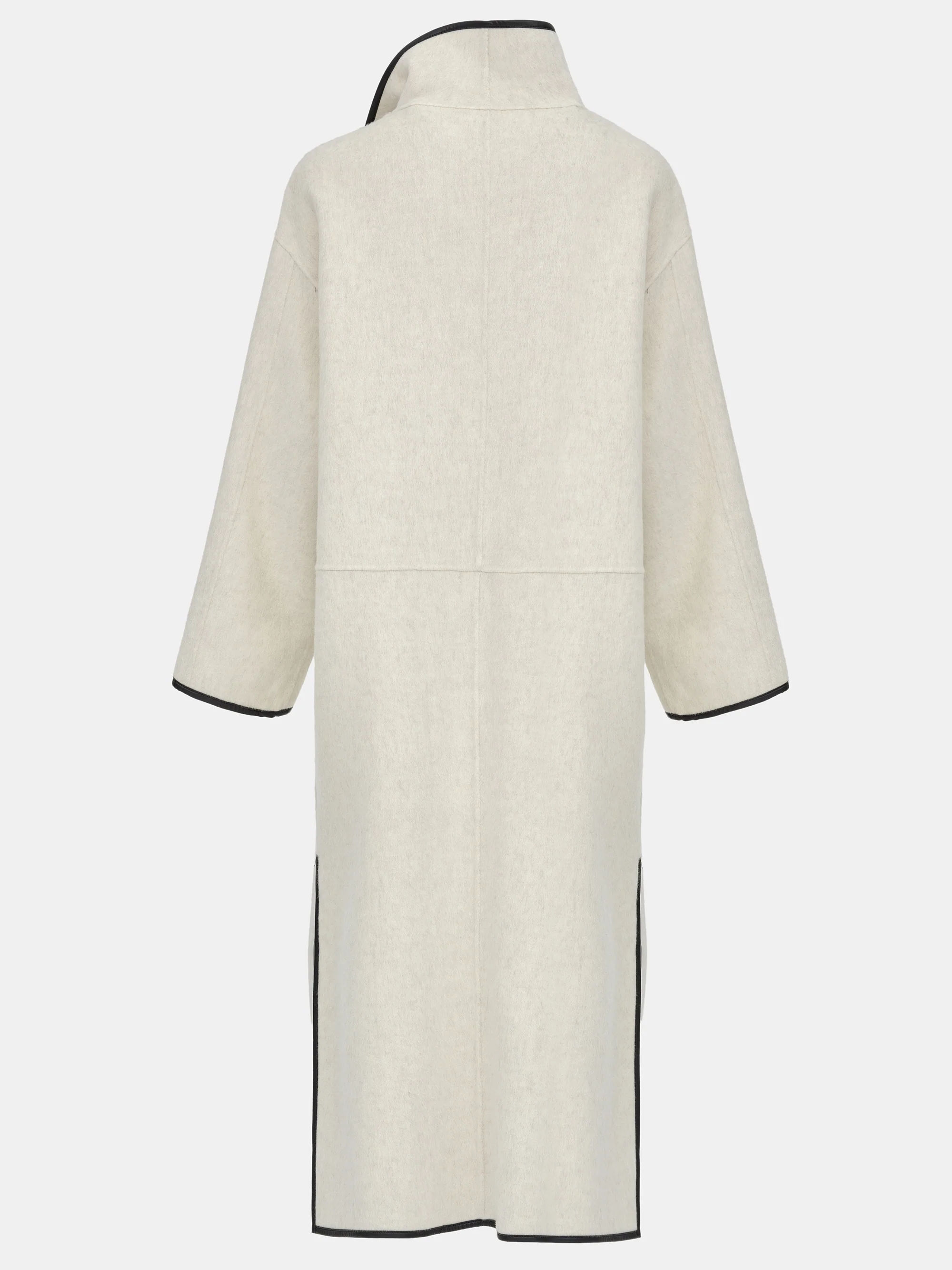 Trim Wrap Wool Coat, Ivory - Image 6