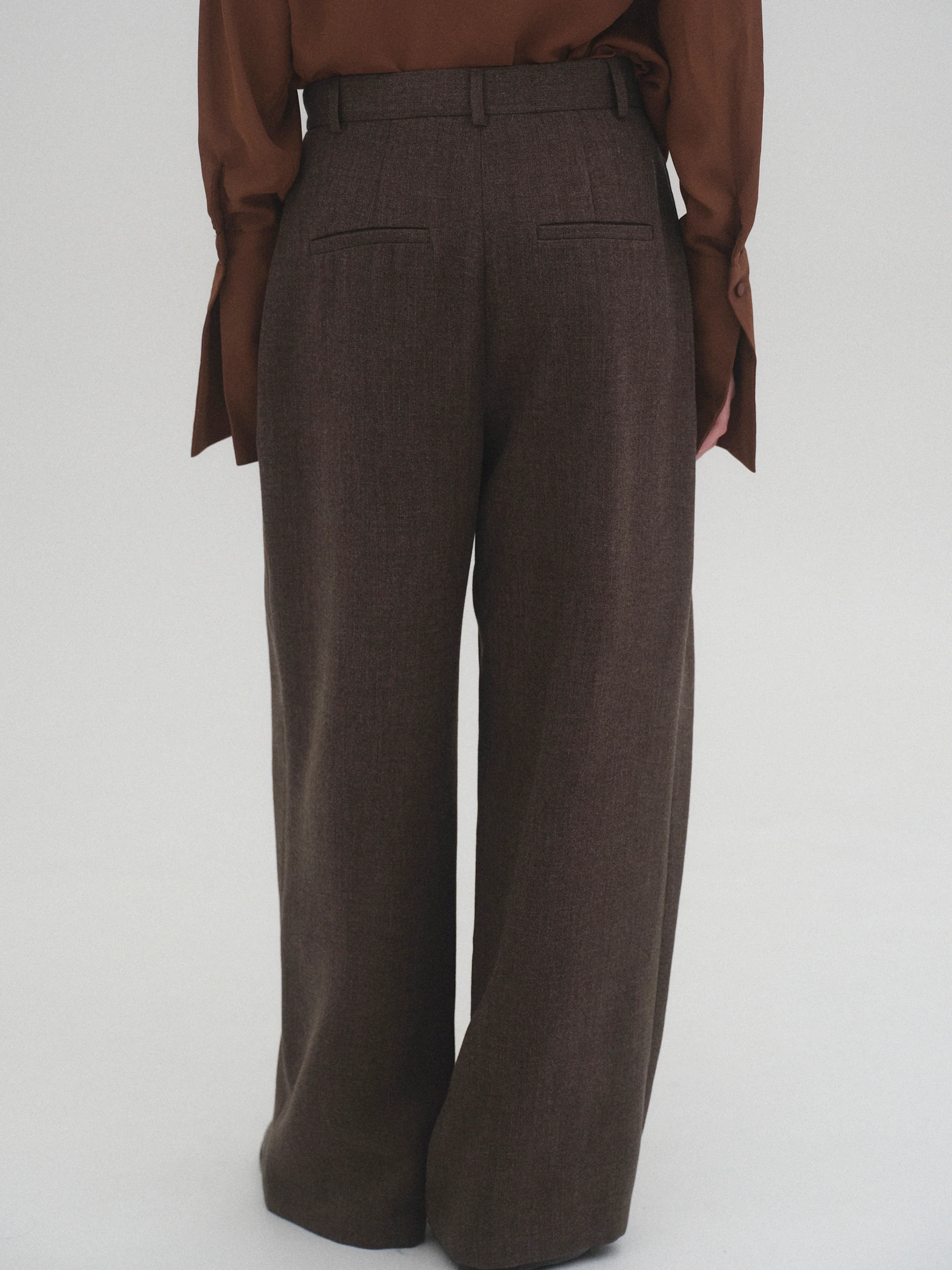 Tucked Trousers, Brown - Image 6