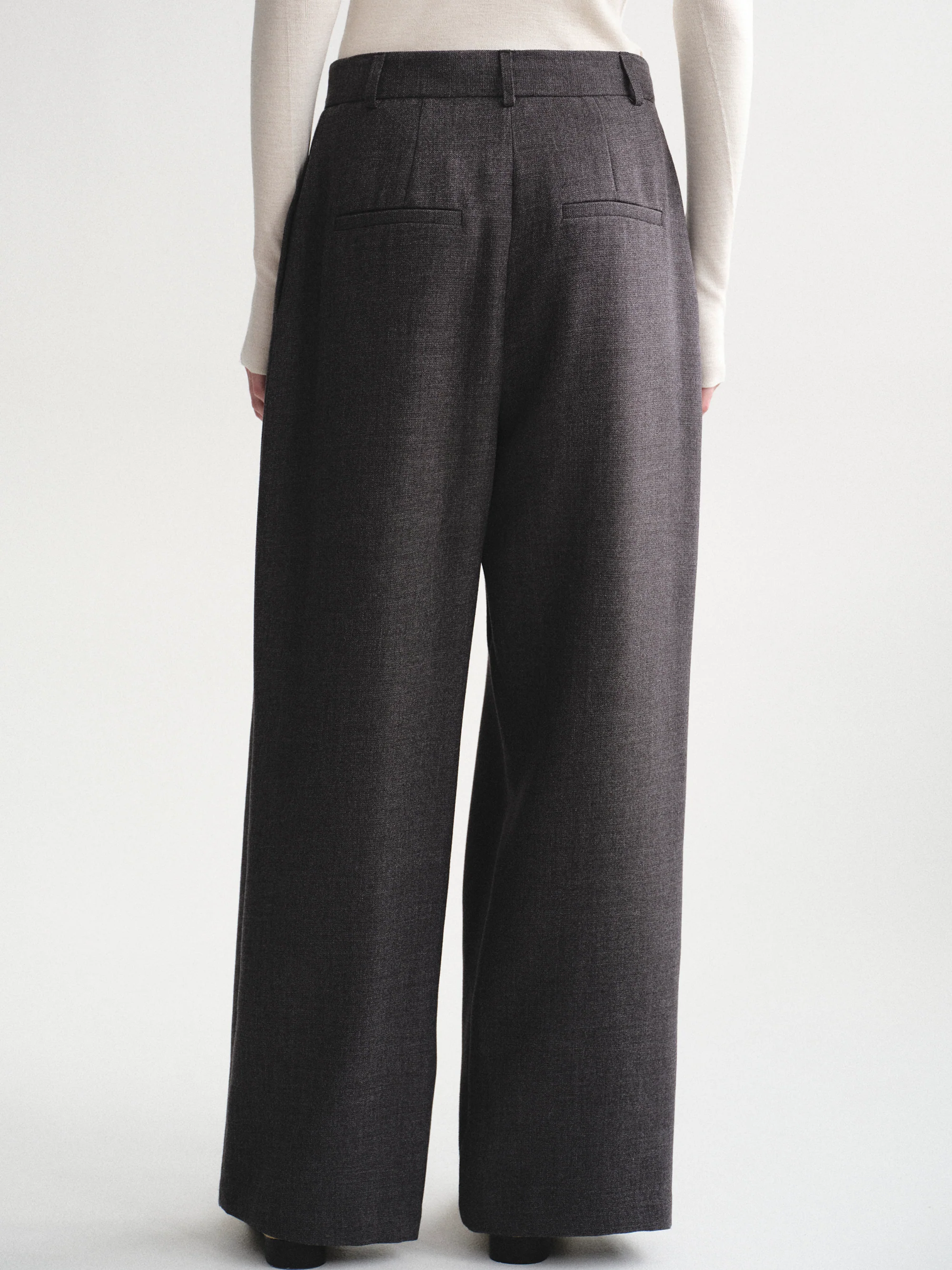 Tucked Trousers, Charcoal - Image 3