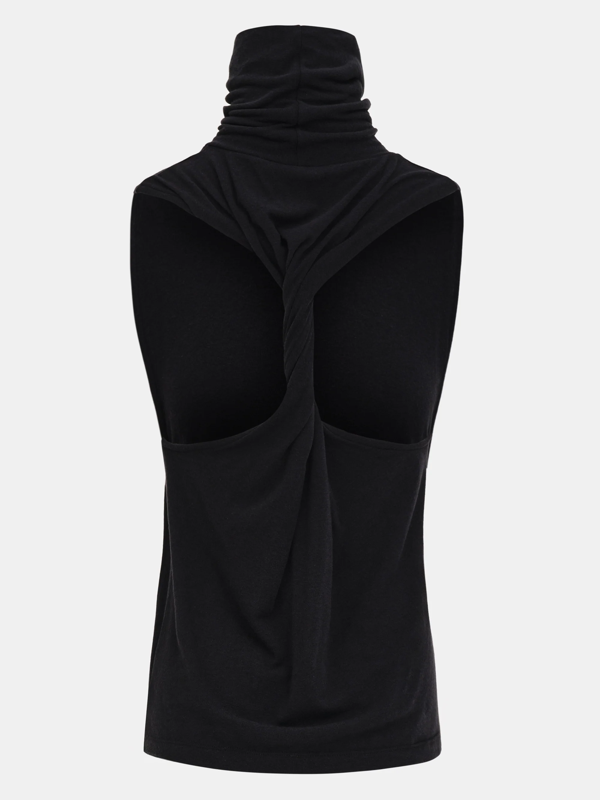 Twist Back Roll Neck Top, Black - Image 6