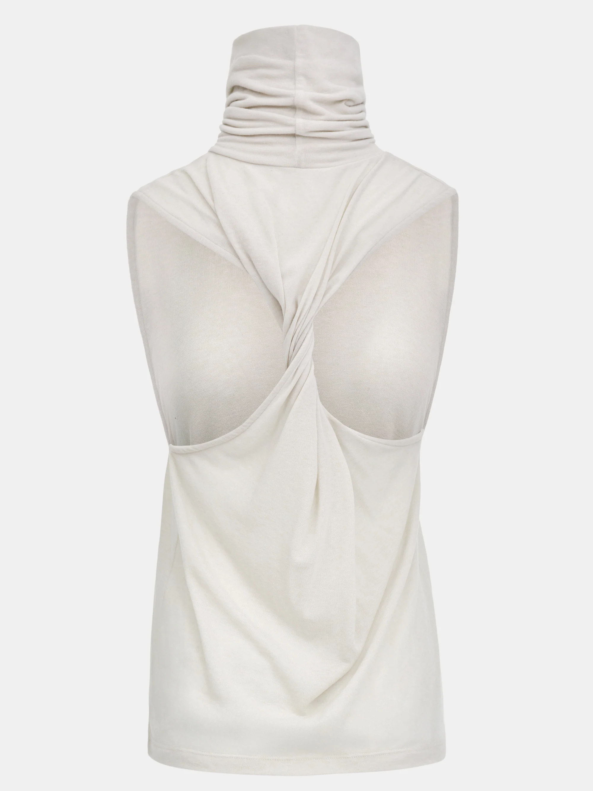 Twist Back Roll Neck Top, Ivory - Image 5