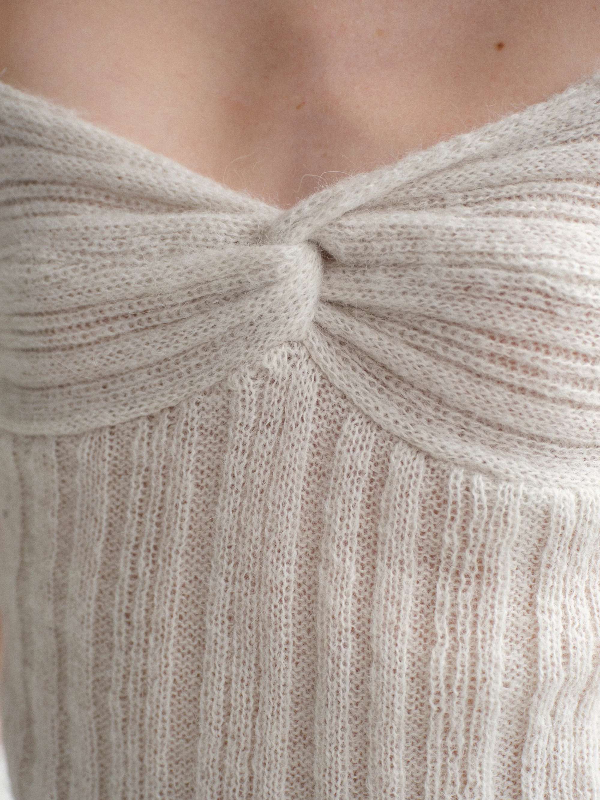Twist Knitted Top, Ivory - Image 2
