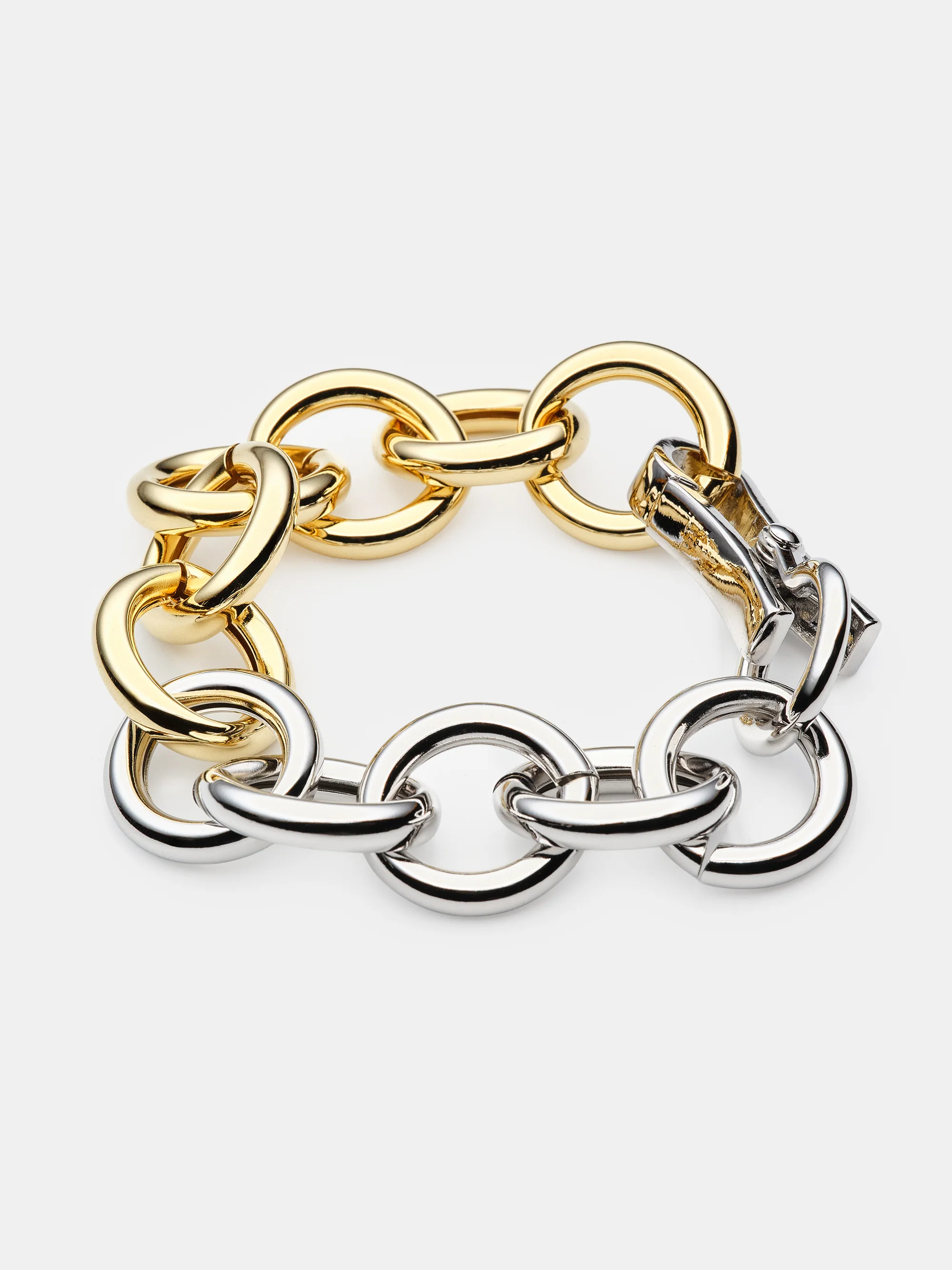 Two-Tone Link Bracelet, Gold & Silver