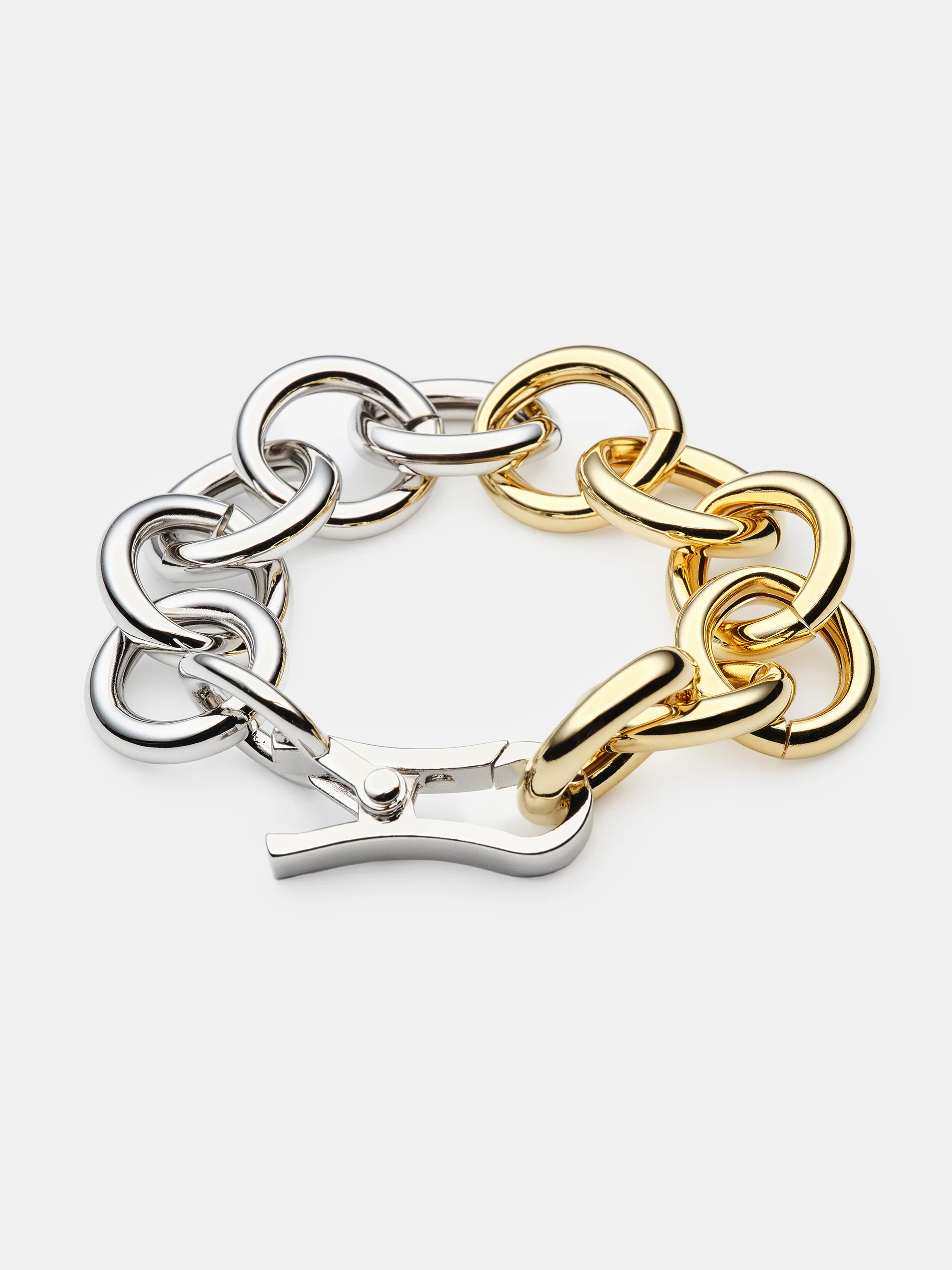 Two-Tone Link Bracelet, Gold & Silver - Image 2