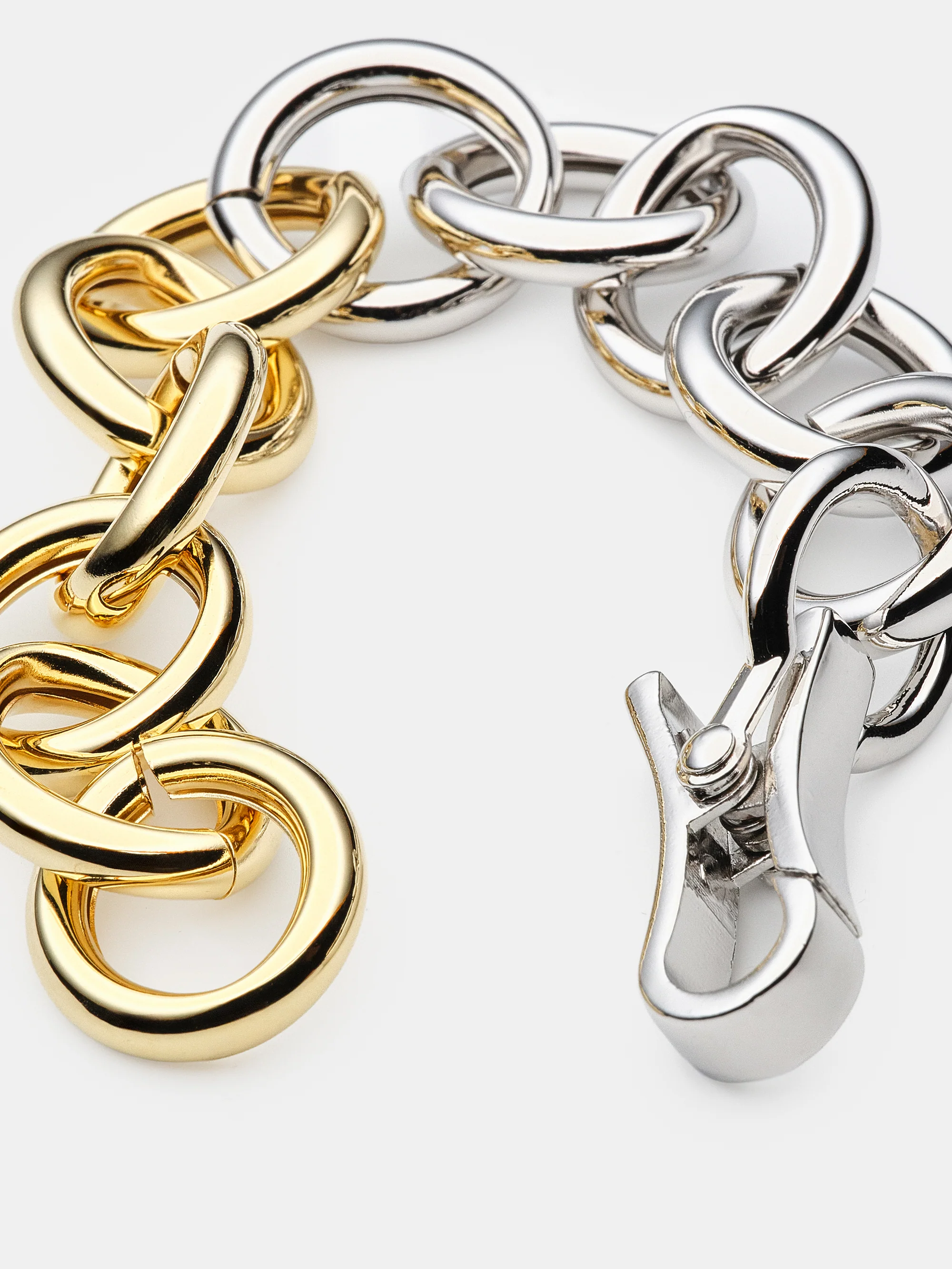 Two-Tone Link Bracelet, Gold & Silver - Image 3