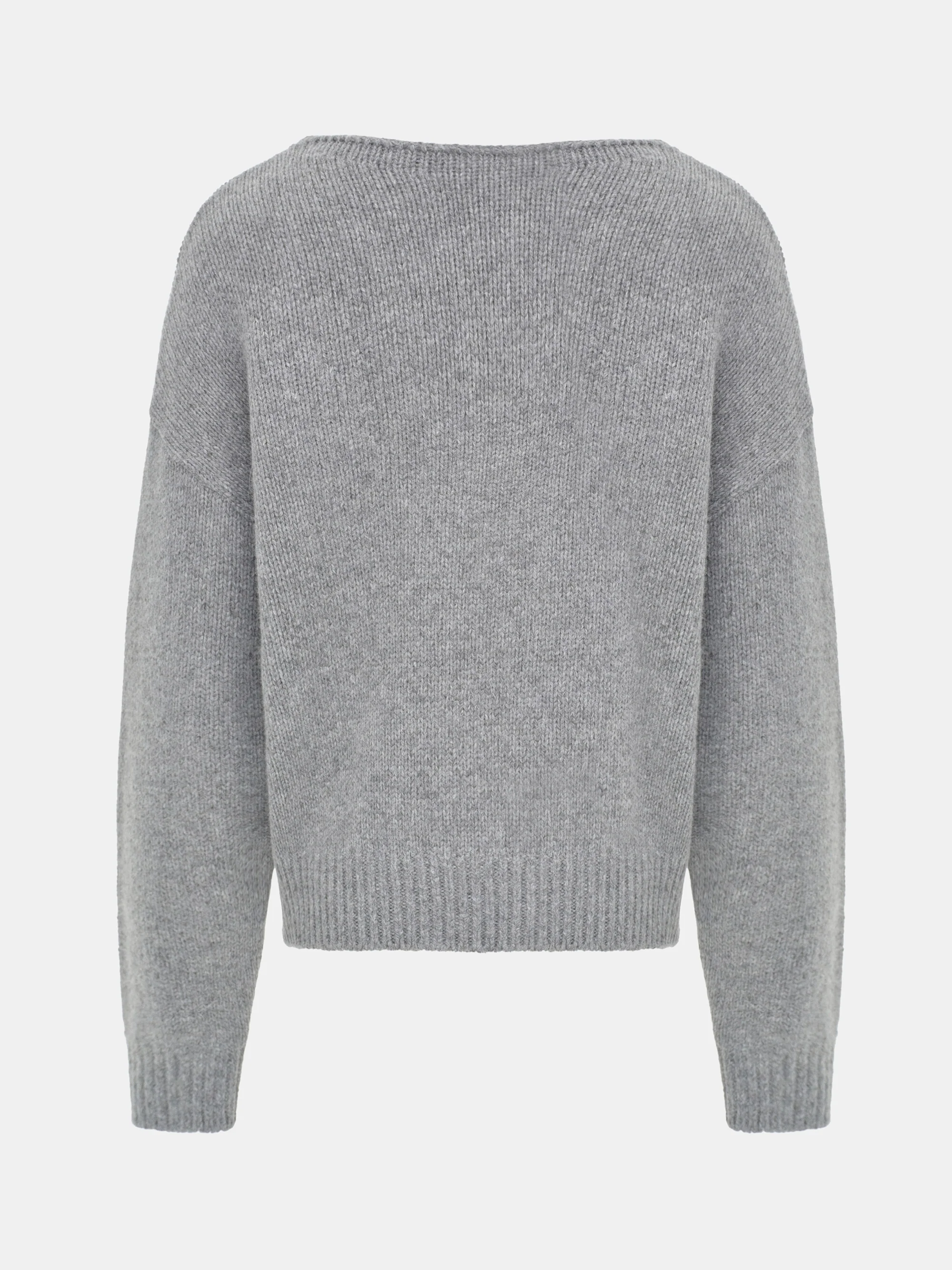 V-Back Sweater, Grey - Image 5