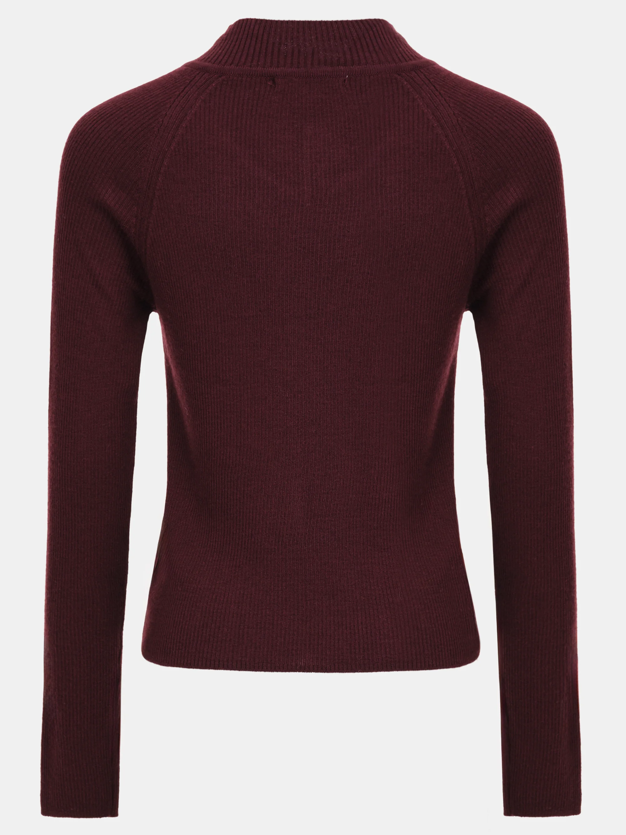 V-Neck Knit Top, Wine - Image 5