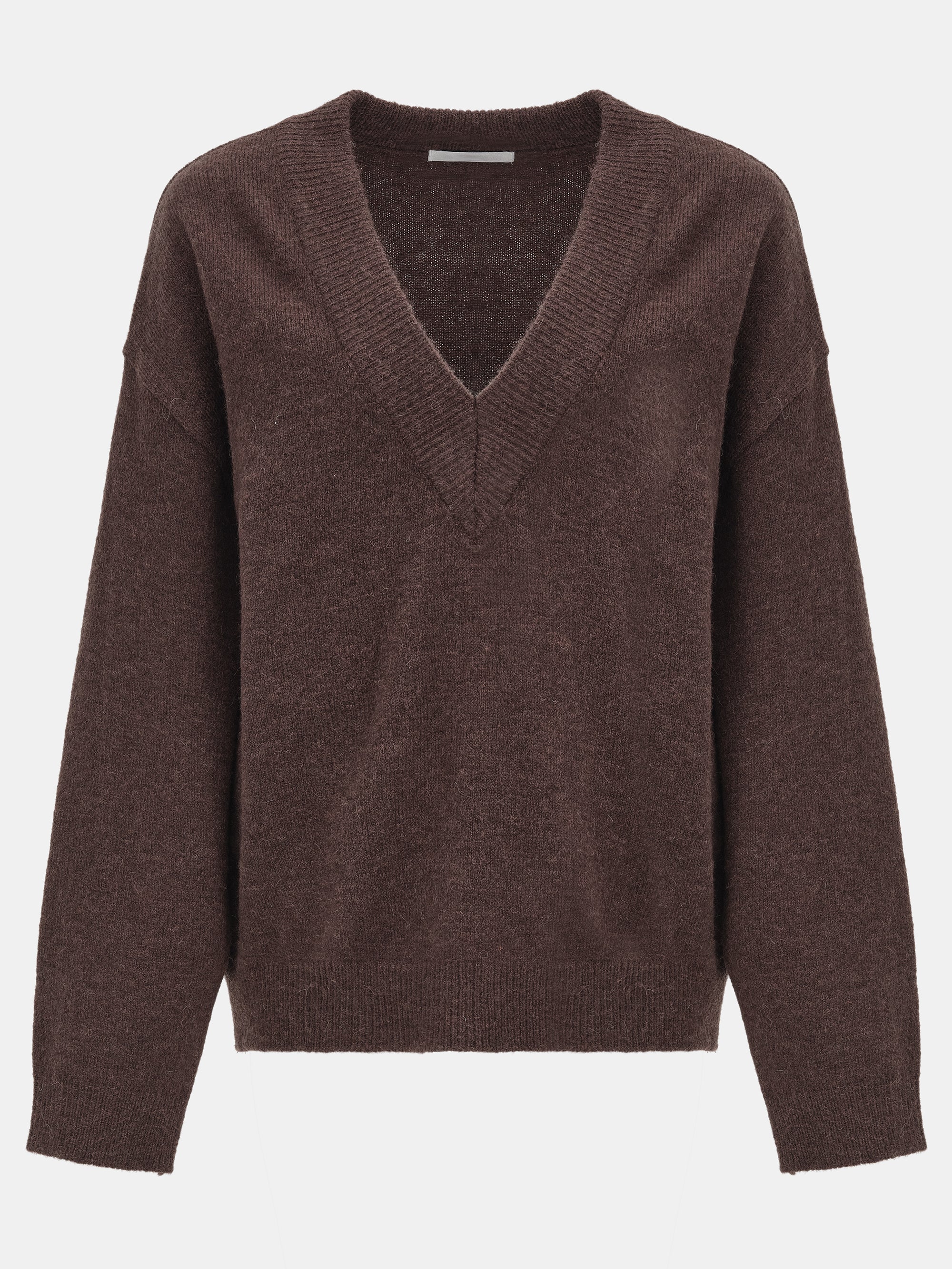 V-Neck Pullover, Brown - Image 5