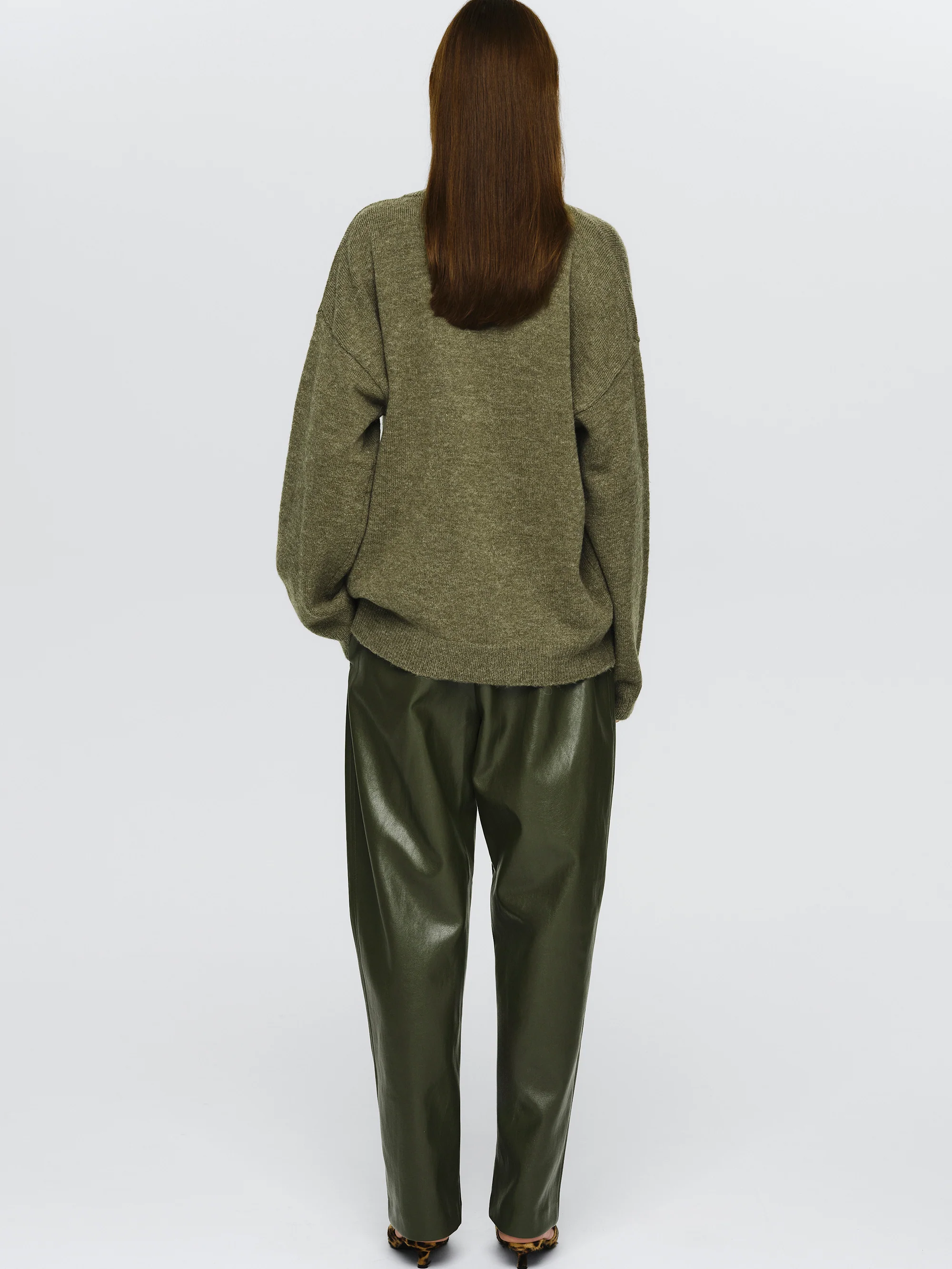 V-Neck Pullover, Olive - Image 4