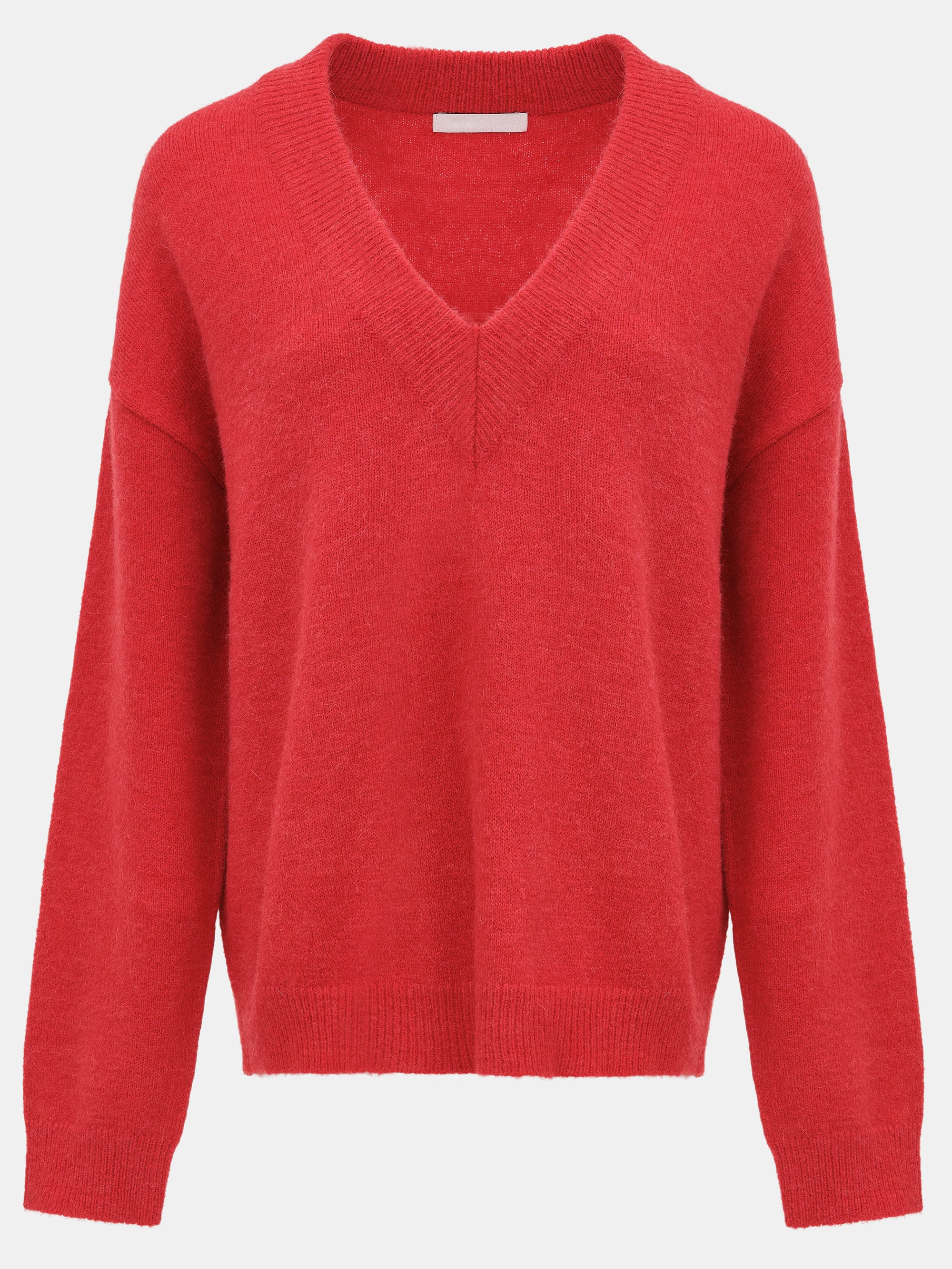 V-Neck Pullover, Red - Image 5