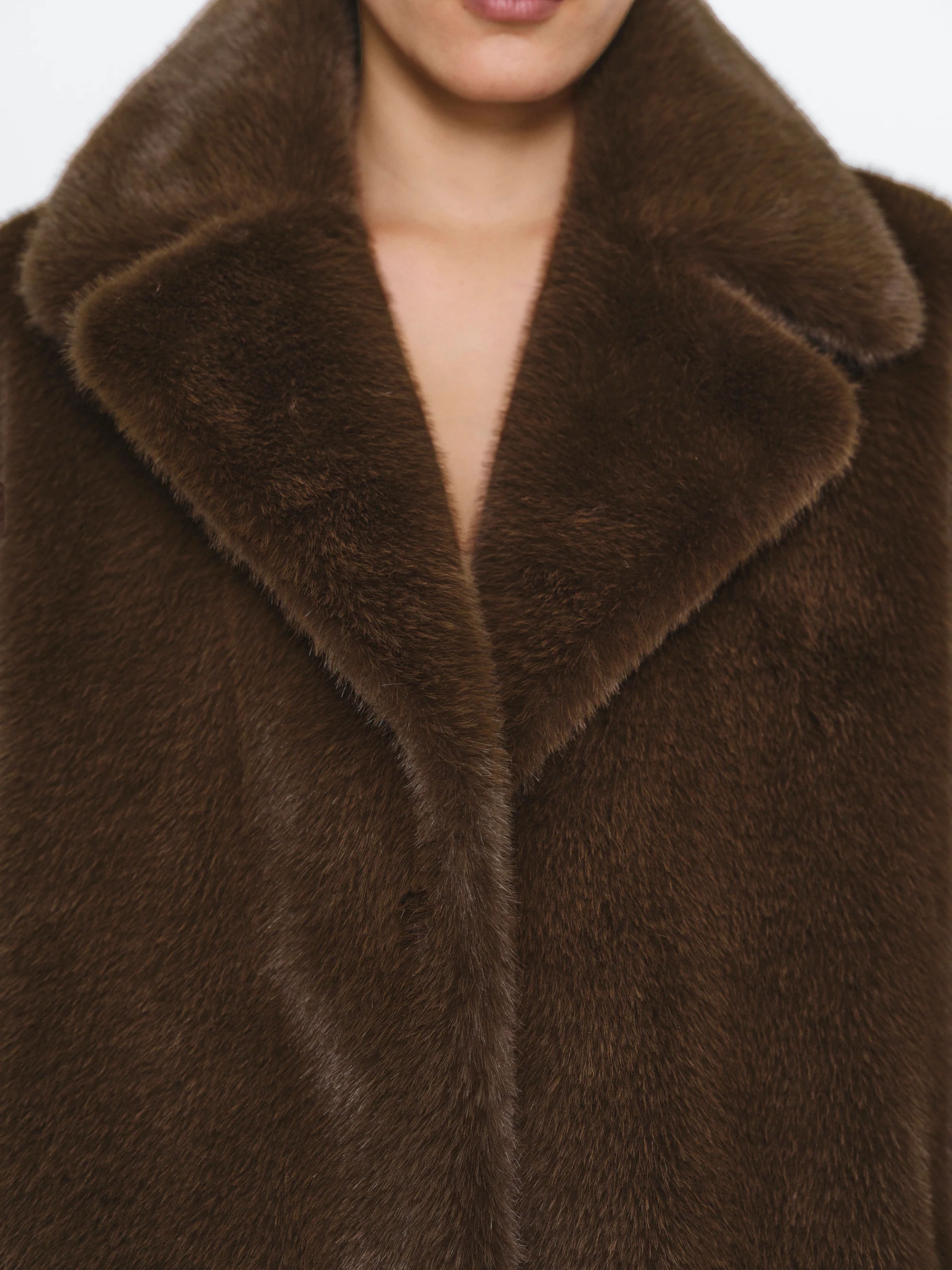 Varsity Faux-Fur Jacket, Brown - Image 2
