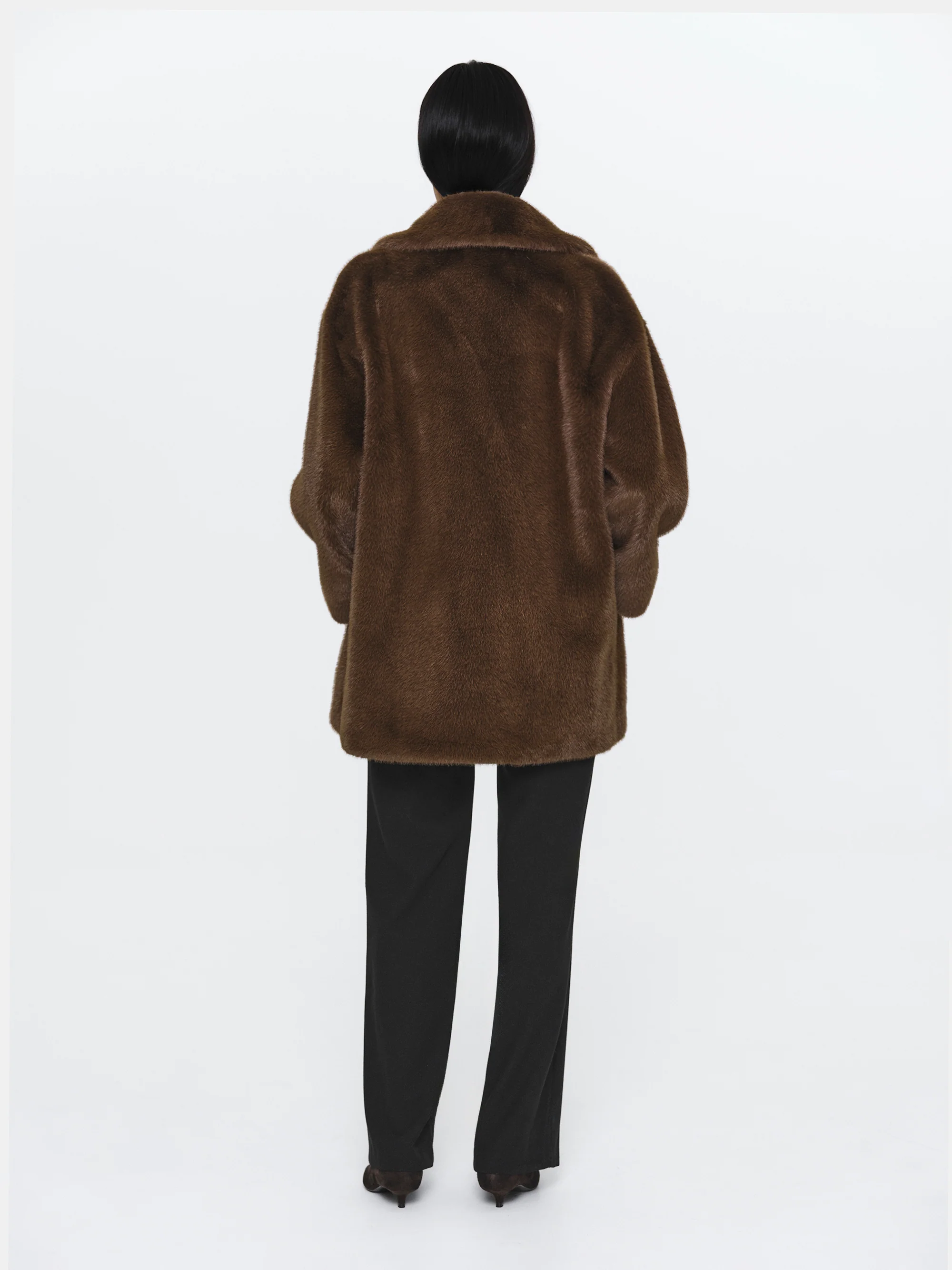 Varsity Faux-Fur Jacket, Brown - Image 4