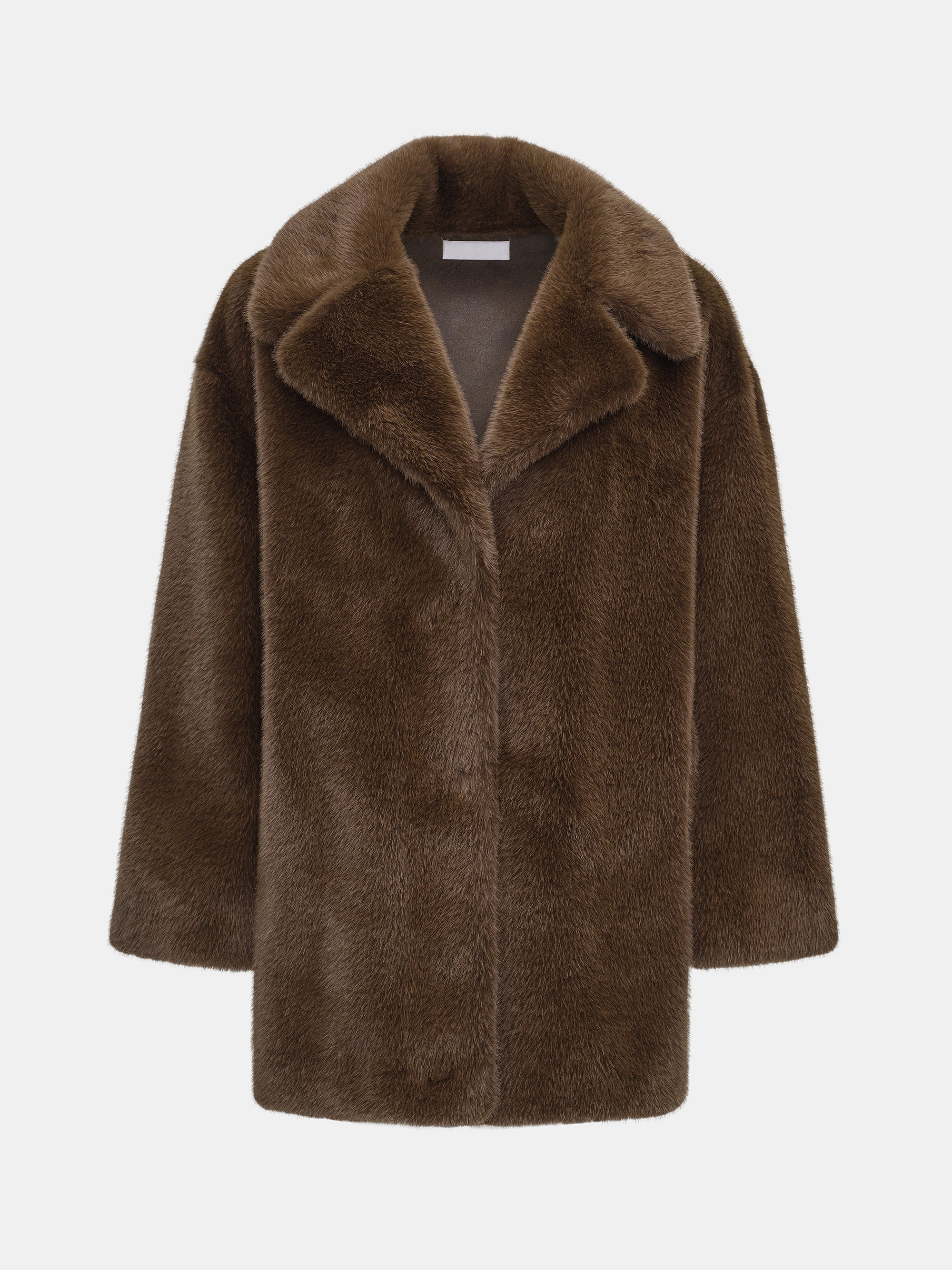 Varsity Faux-Fur Jacket, Brown - Image 5