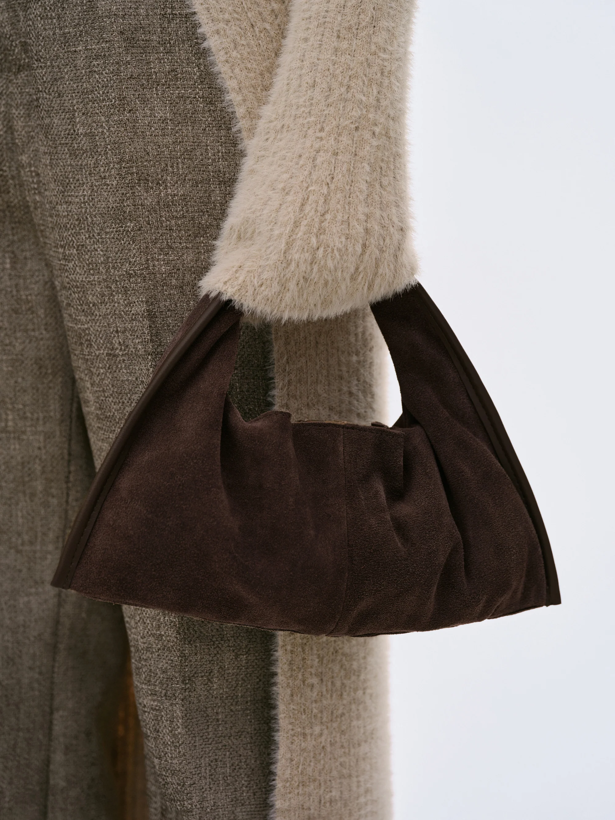 Vida Suede Mini Tote Bag, Cocoa - Image 3