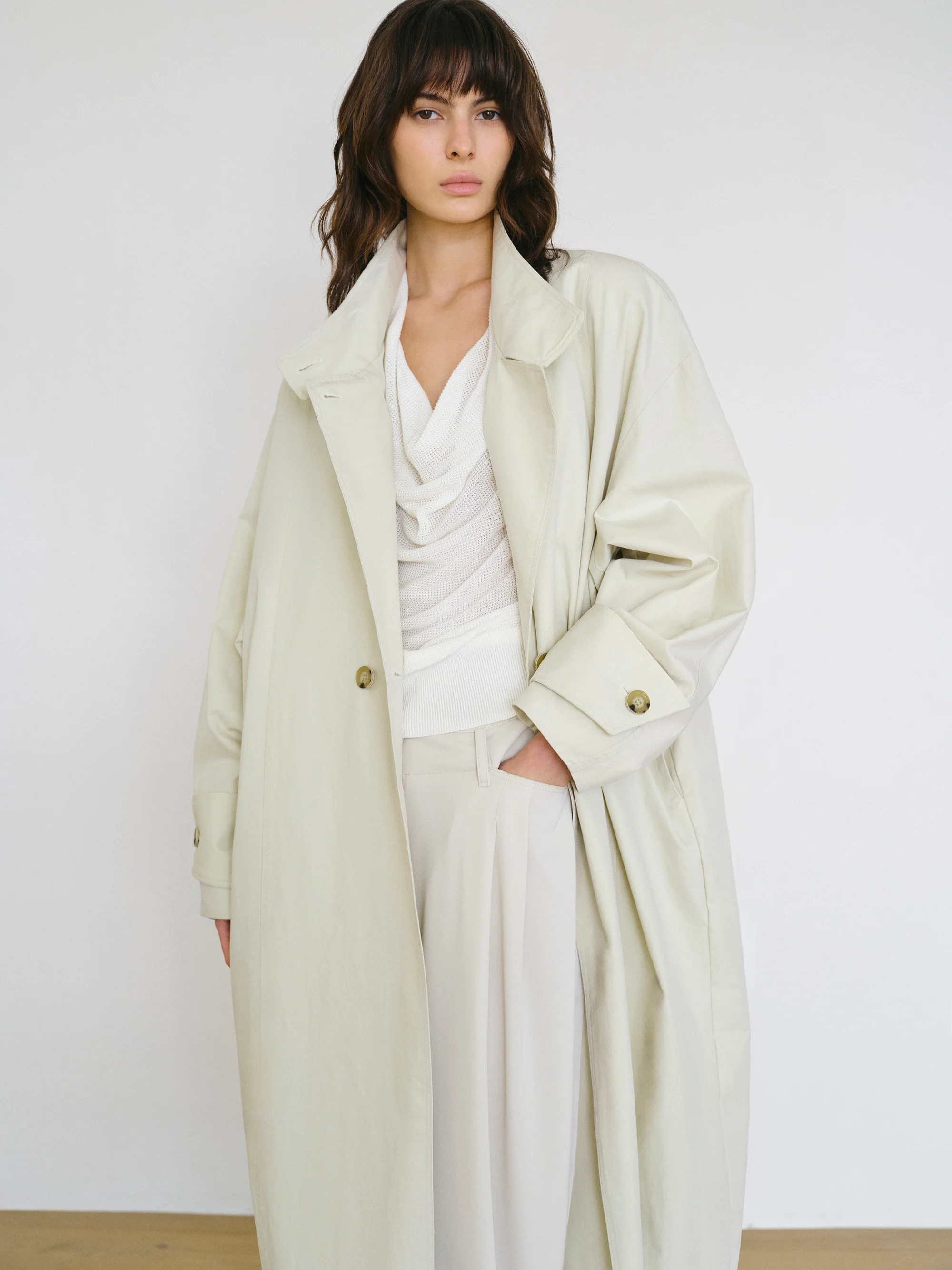 Voluminous Car Coat, Beige - Image 2