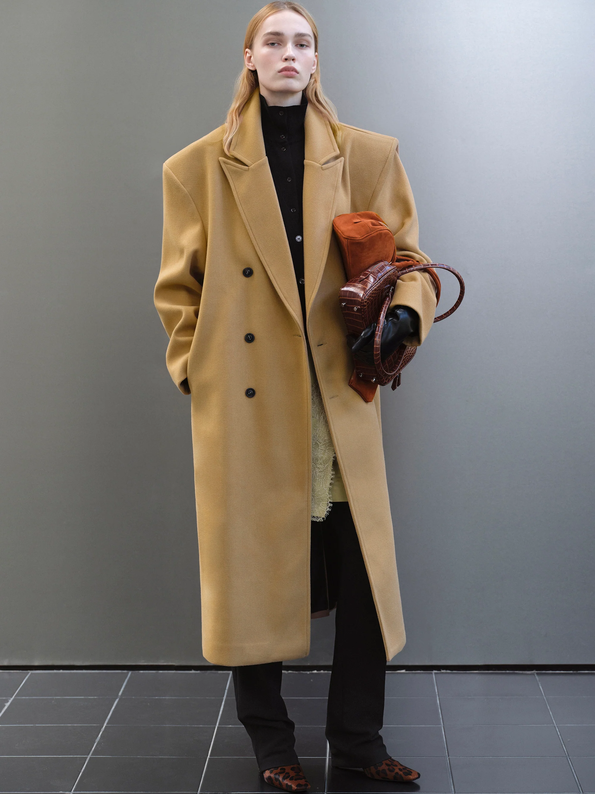 Wallis Oversized Grandpa Coat, Camel - Image 4
