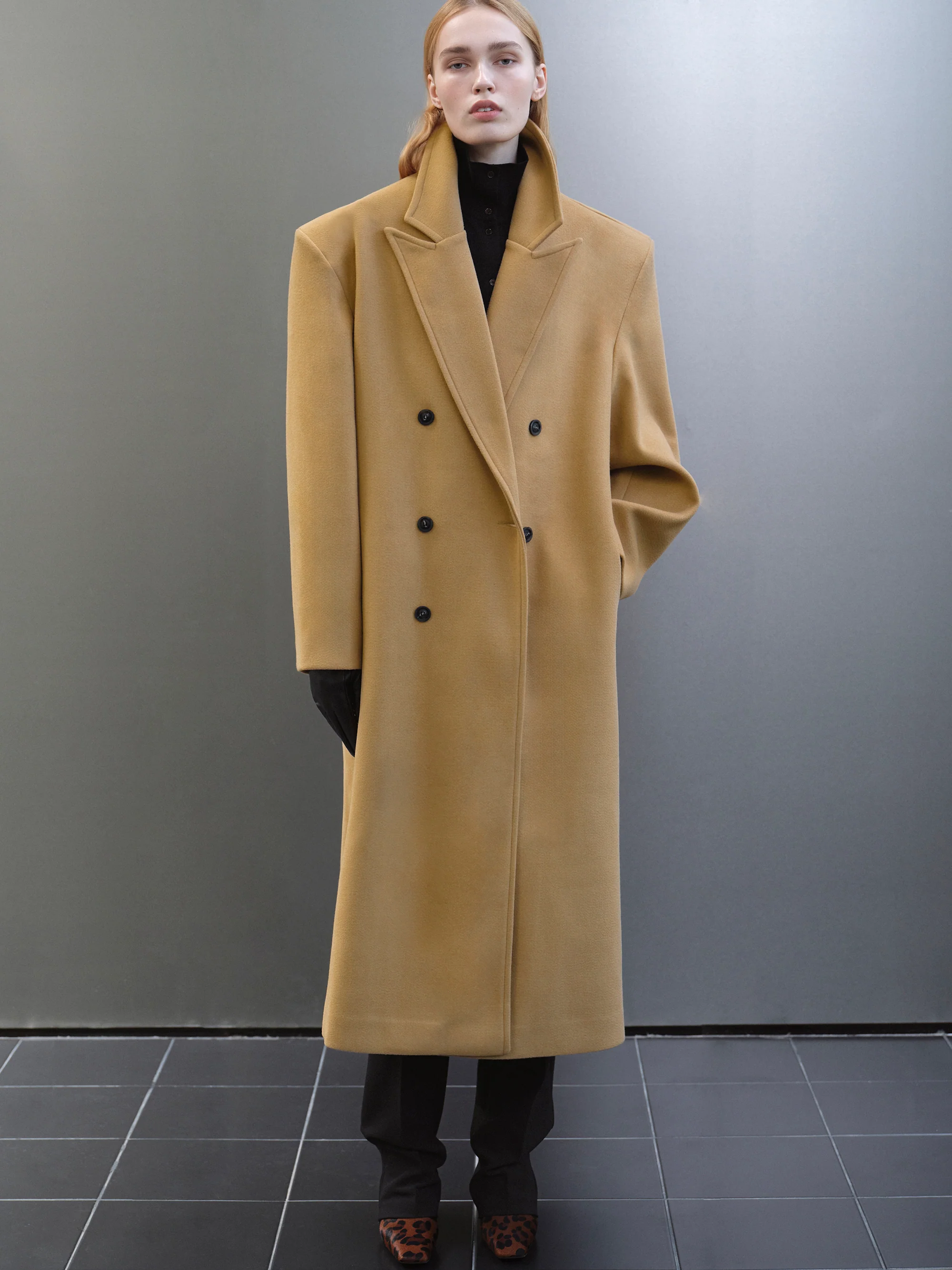 Wallis Oversized Grandpa Coat, Camel - Image 5