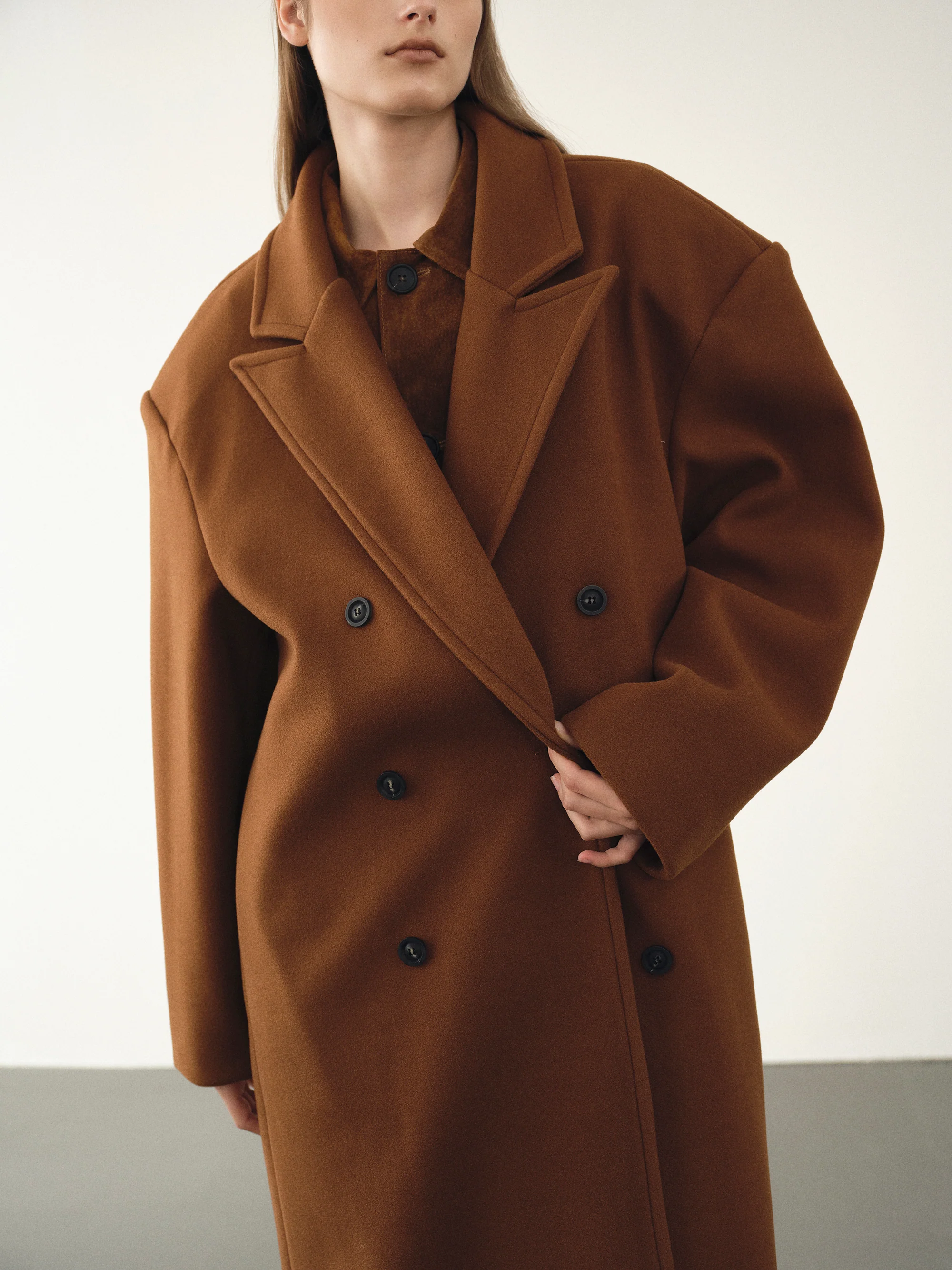 Wallis Oversized Grandpa Coat, Pecan - Image 4