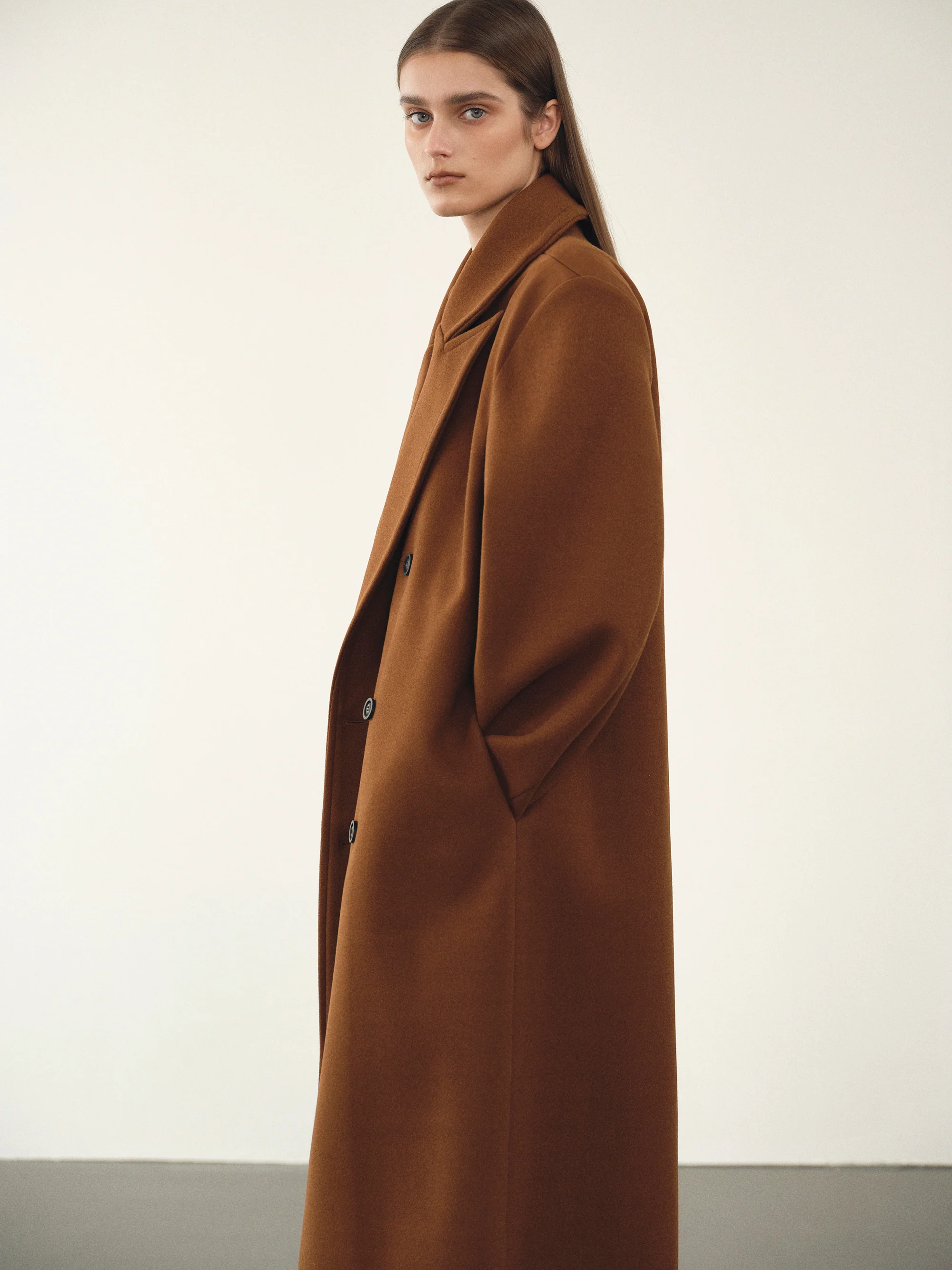 Wallis Oversized Grandpa Coat, Pecan - Image 6
