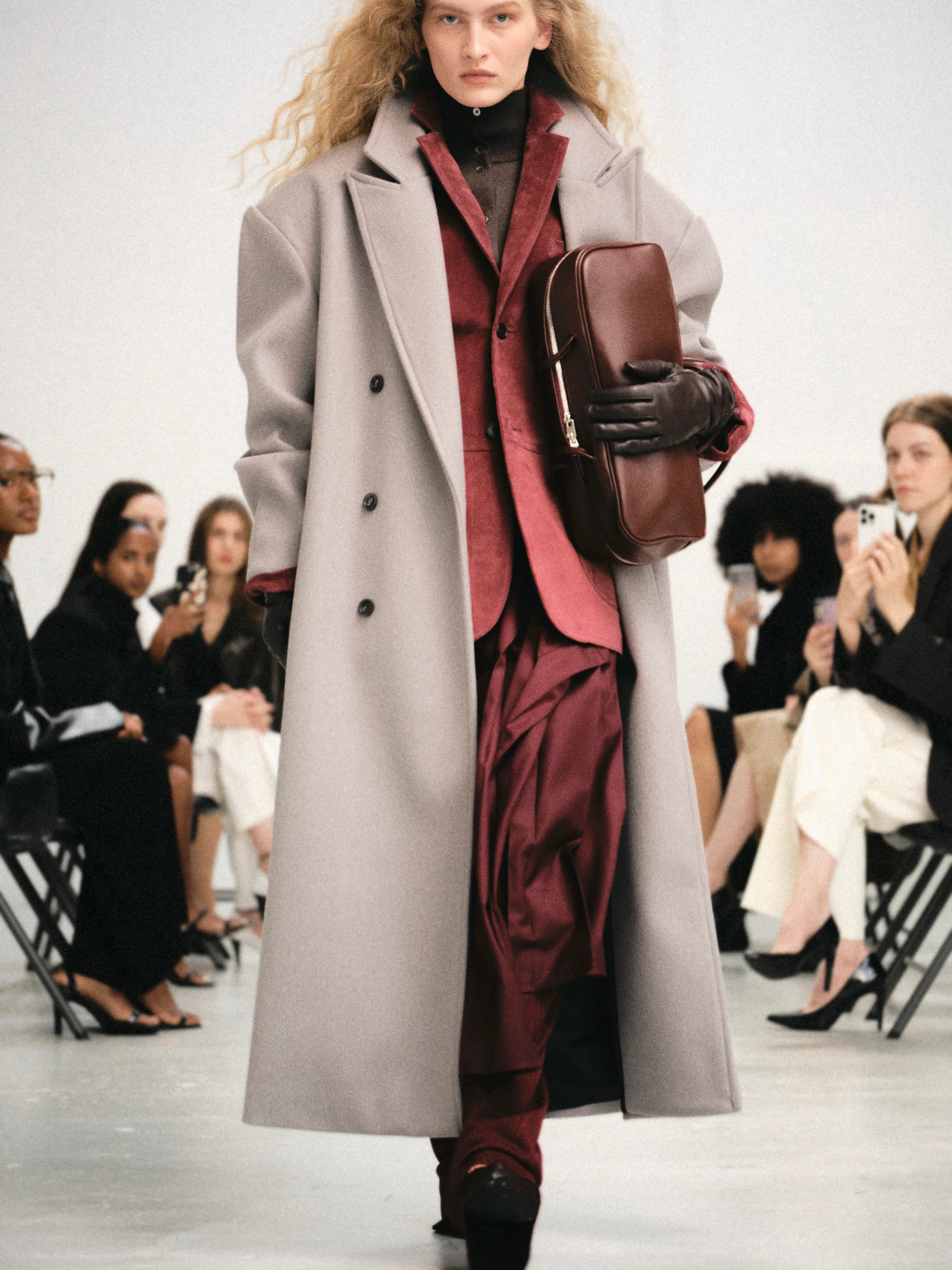 Wallis Oversized Grandpa Coat, Warm Grey - Image 3