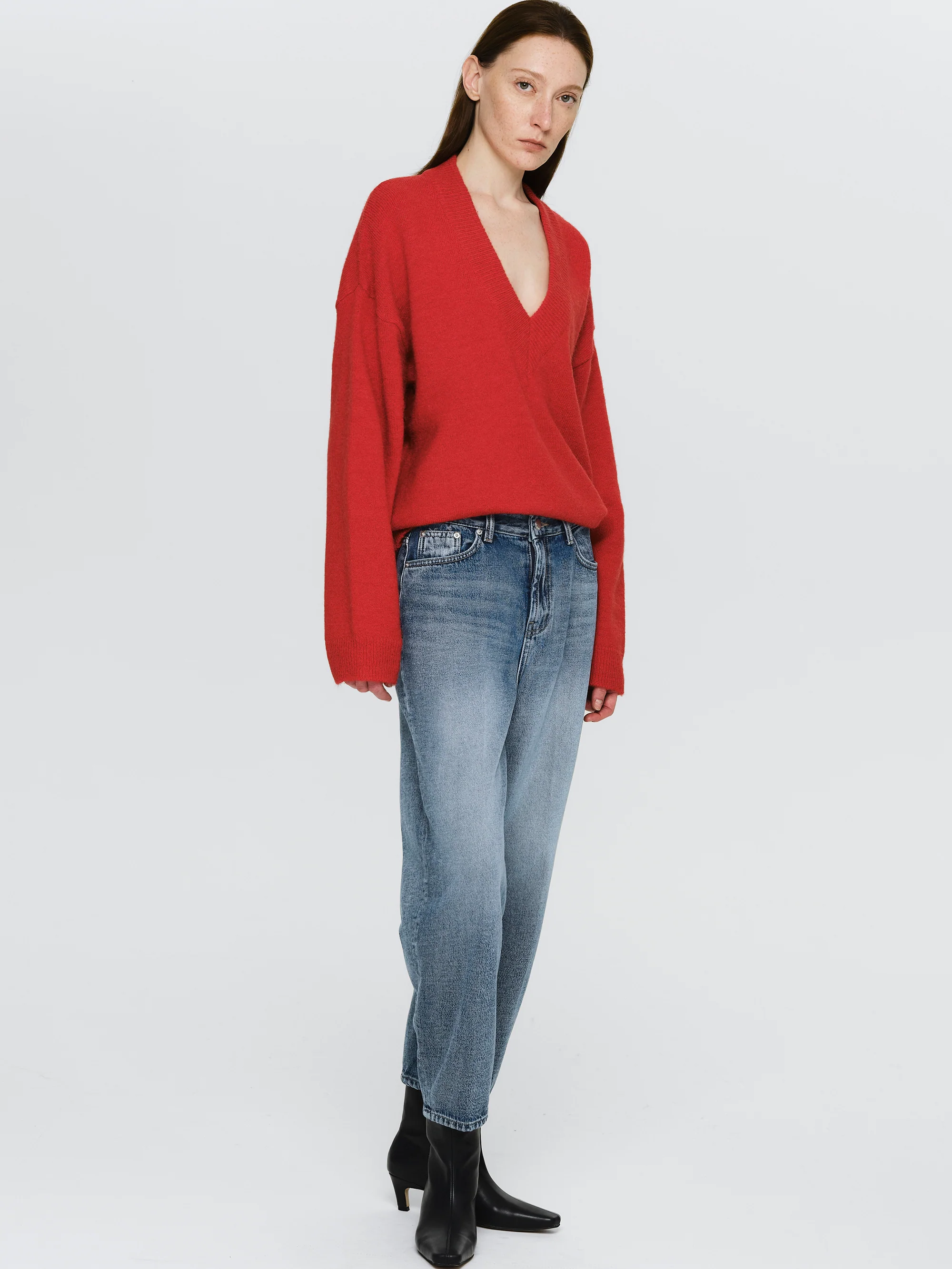 Washed Mom Fit Jeans, Blue - Image 3