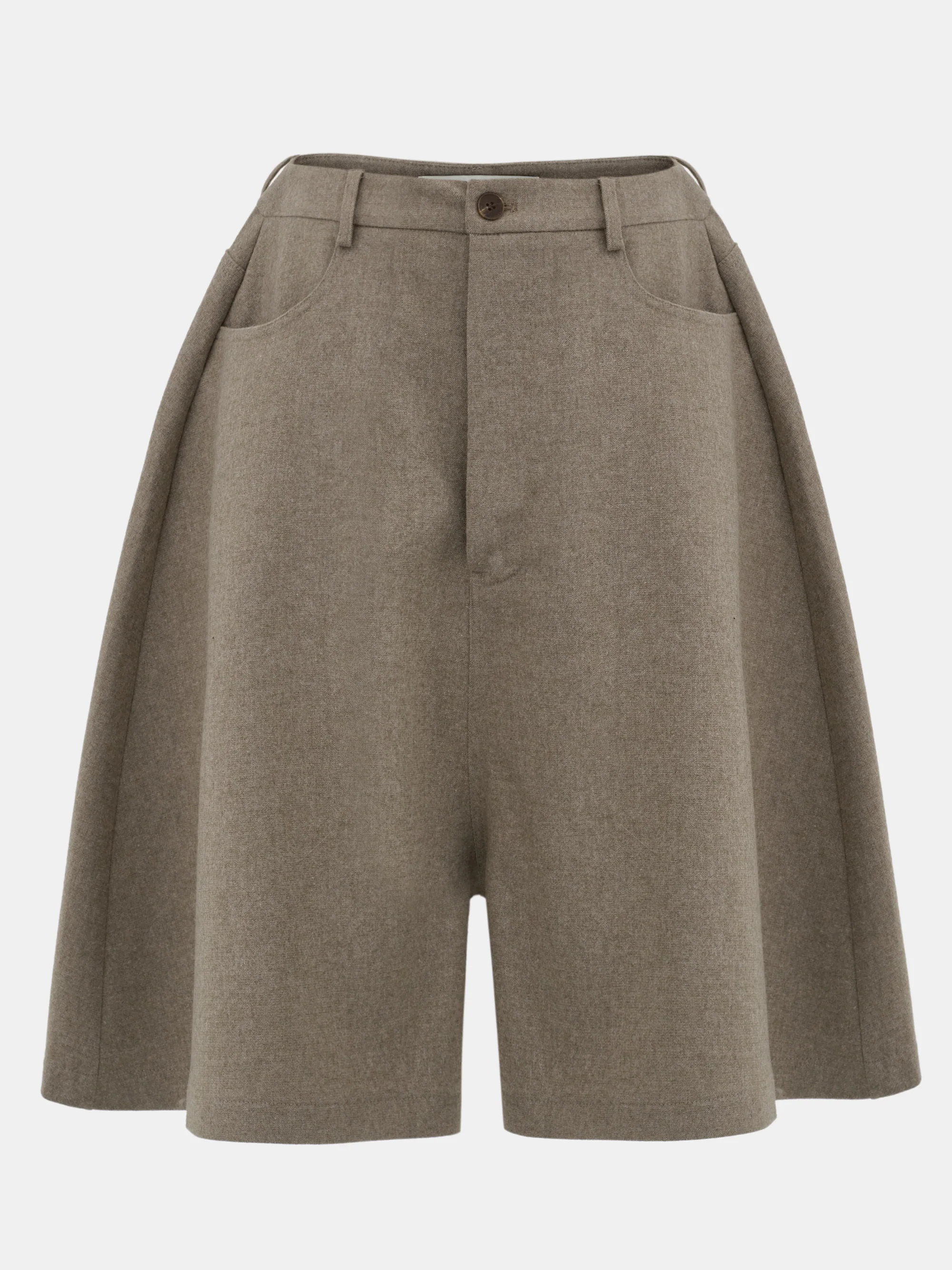 Wide Bermuda Shorts, Beige - Image 7
